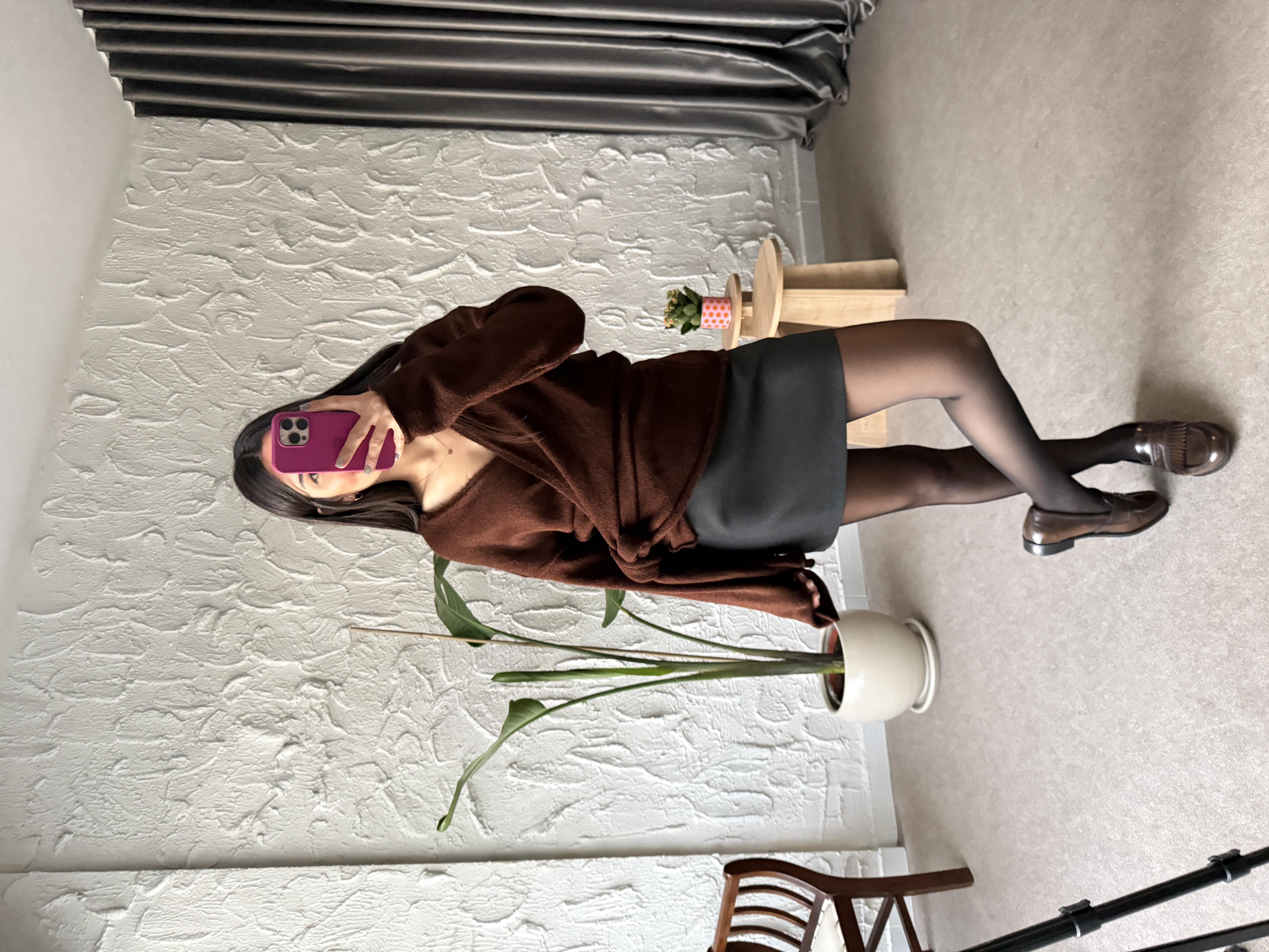 Masi Gri Mini Kumaş Etek