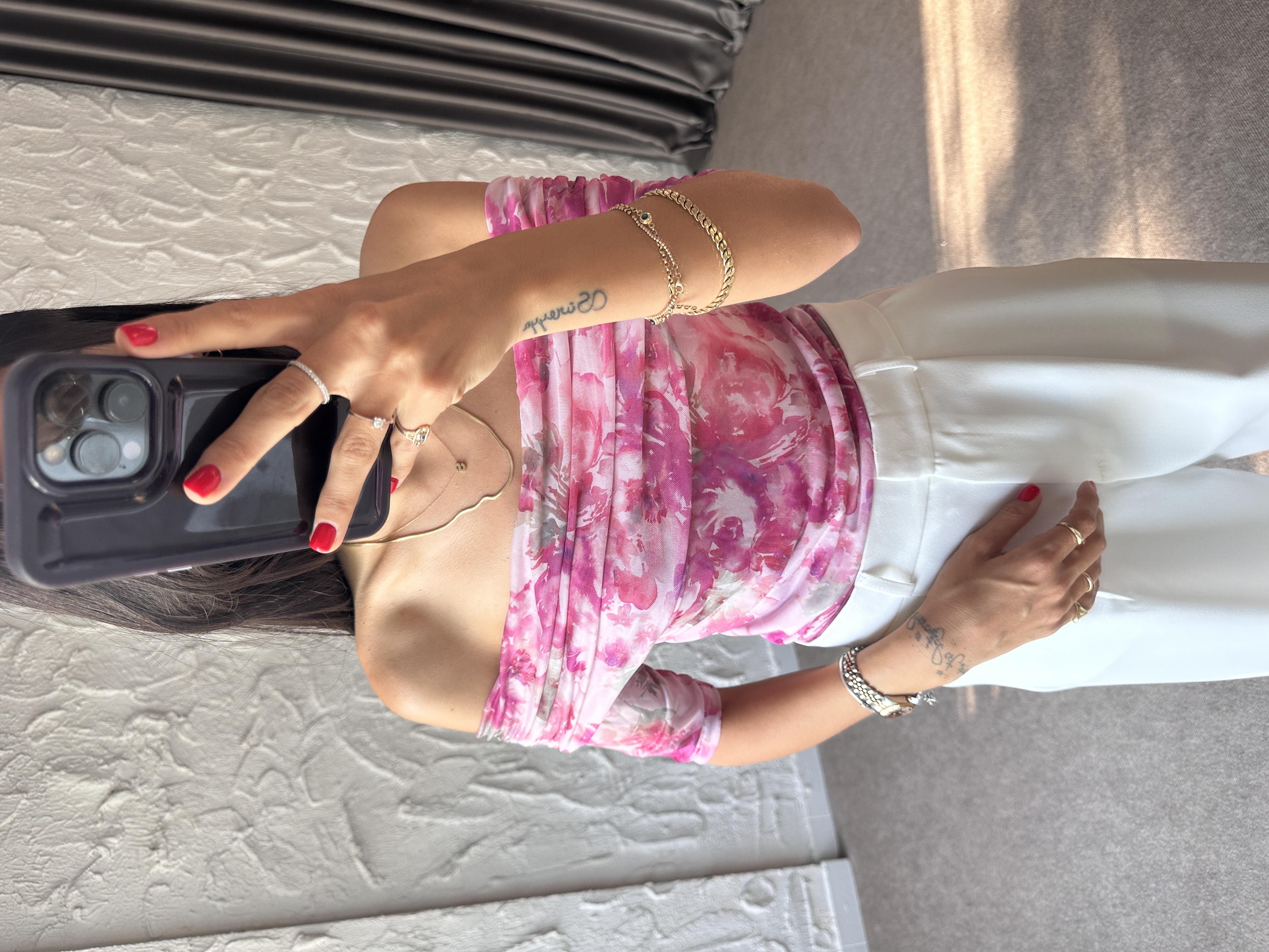 Mohito Çiçekli Transparan Bluz