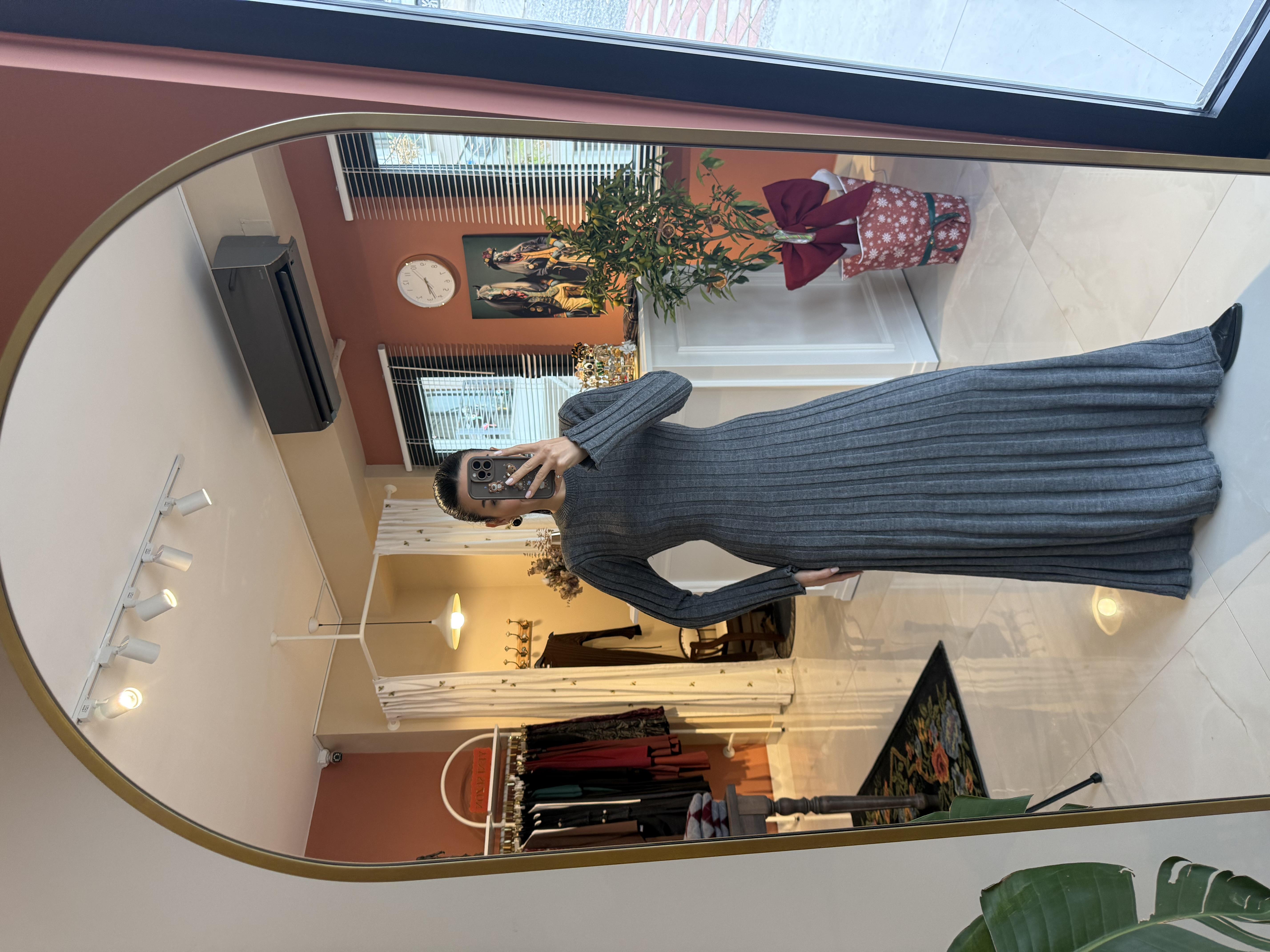 Nova Gri Triko Elbise