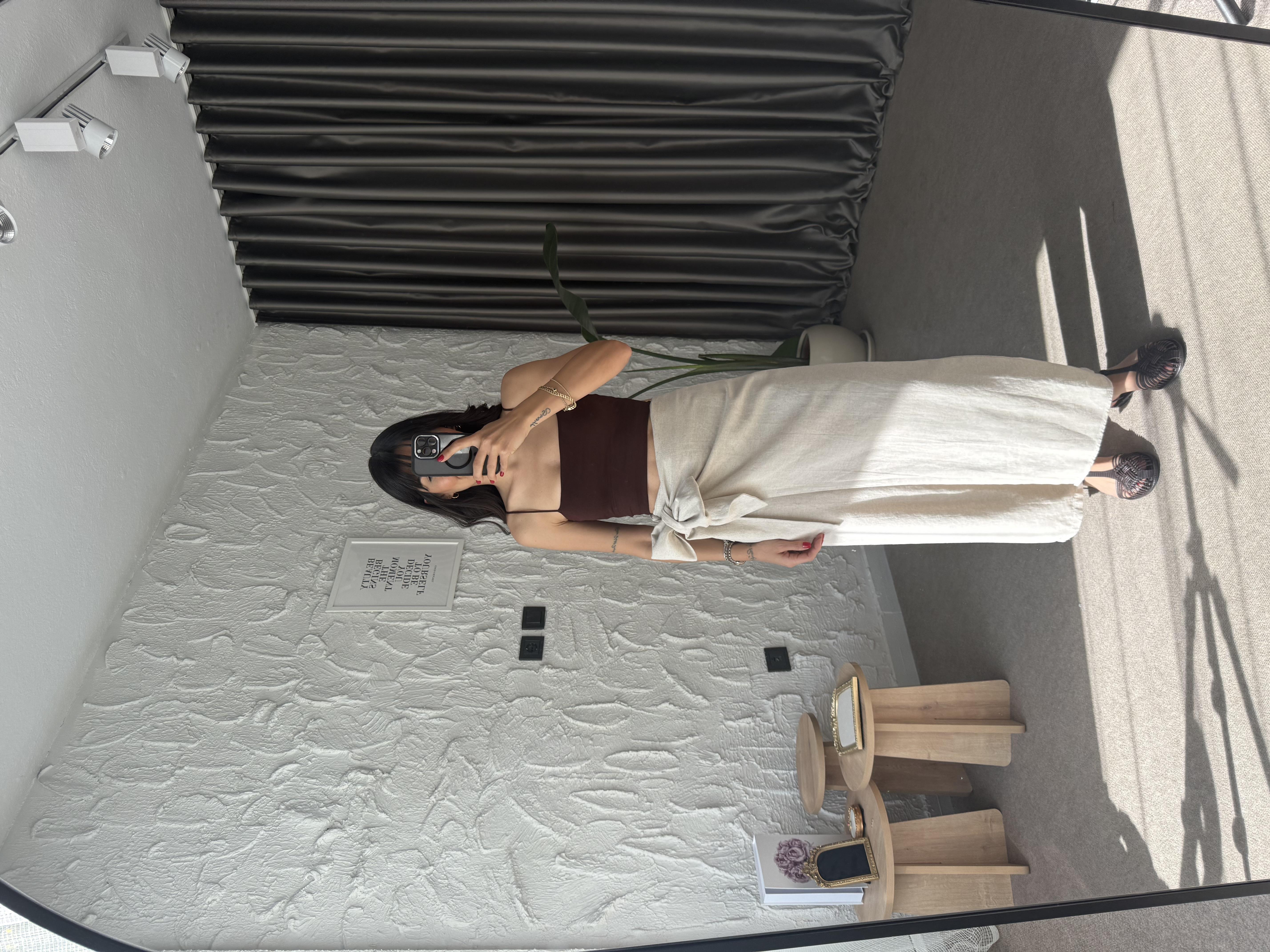 Önü Bağlamalı Pantolon - Ekru 