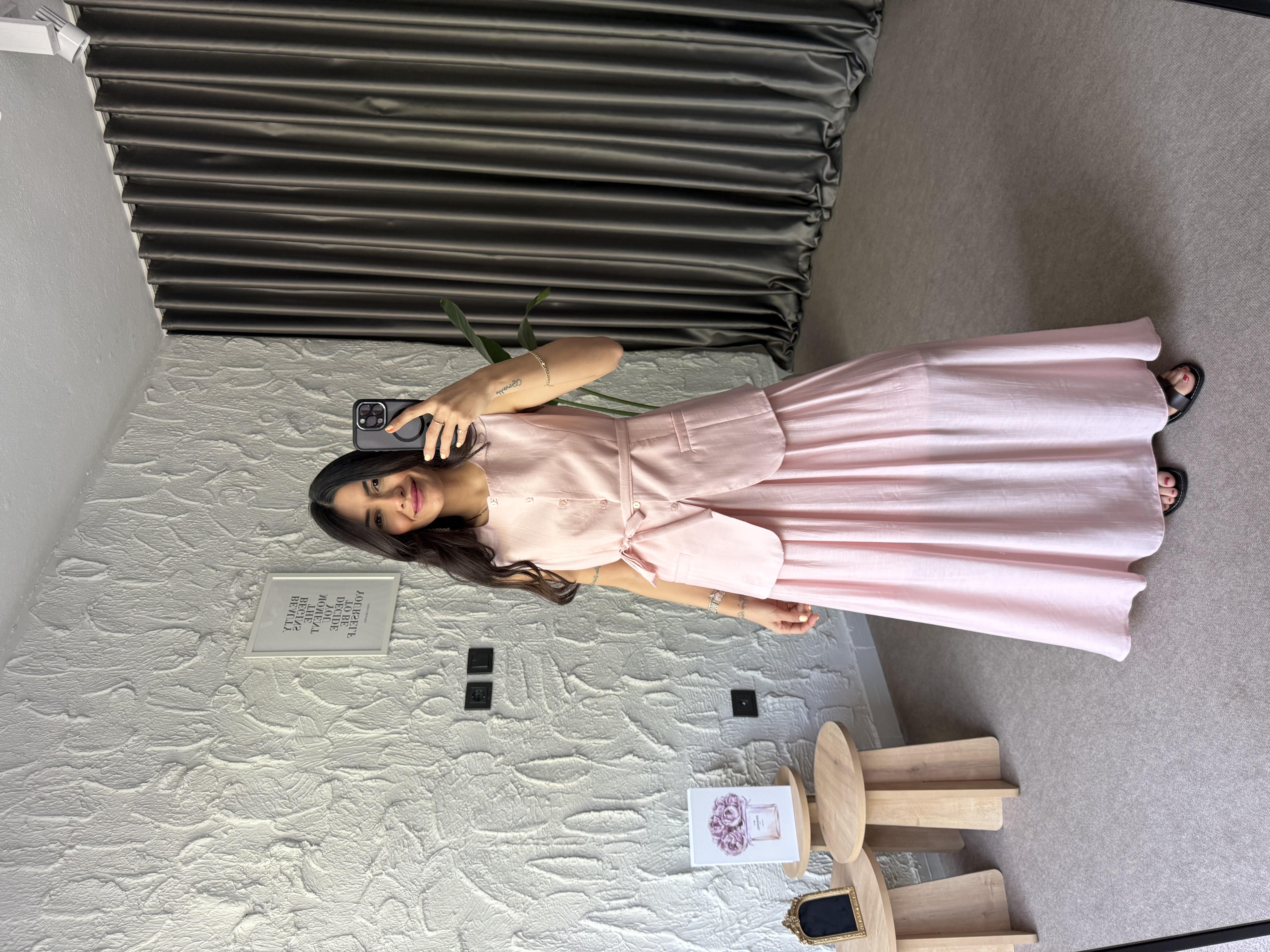 Pembe Etek Yelek Takım