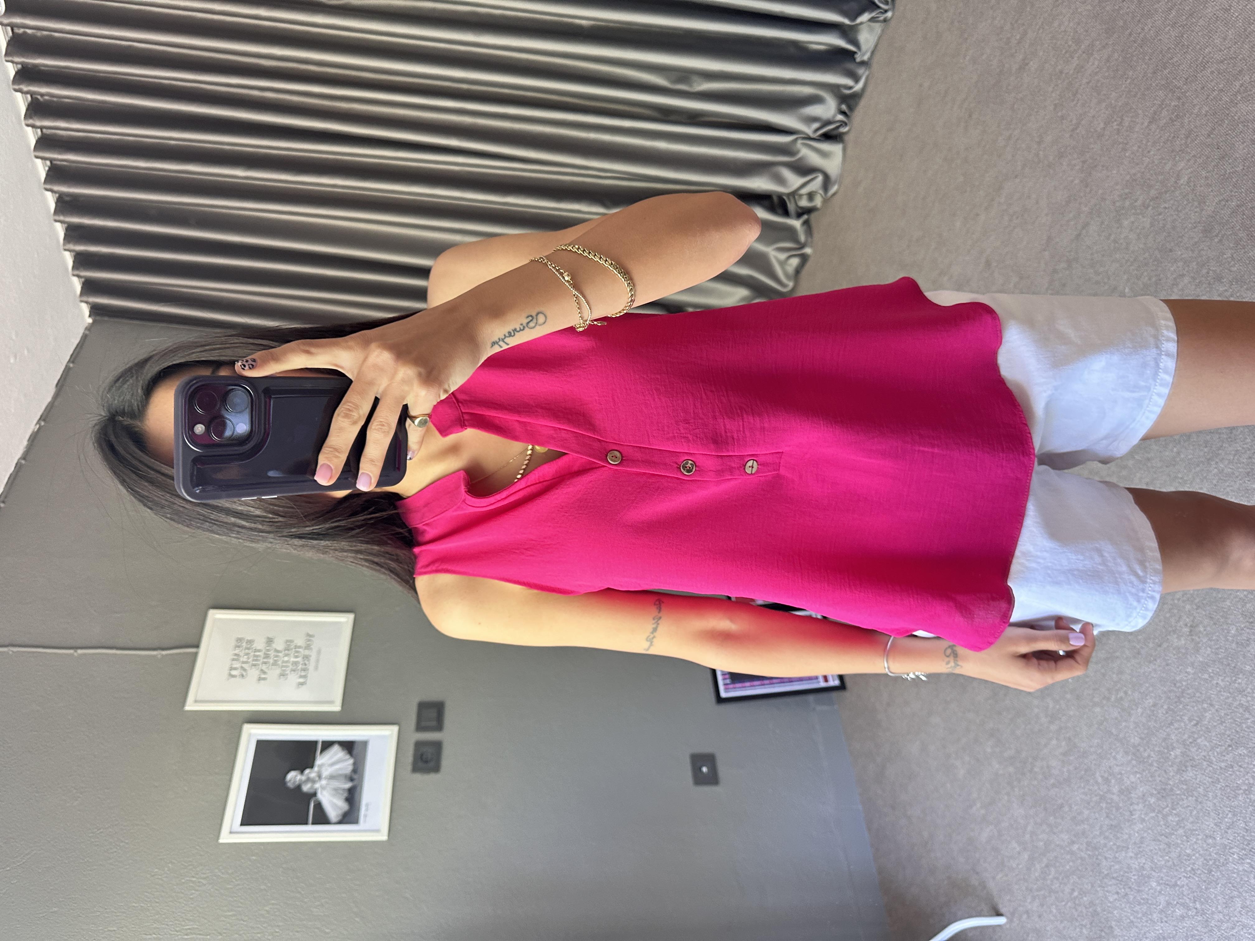 Sıfır Kol Aerobin Fuşya Bluz