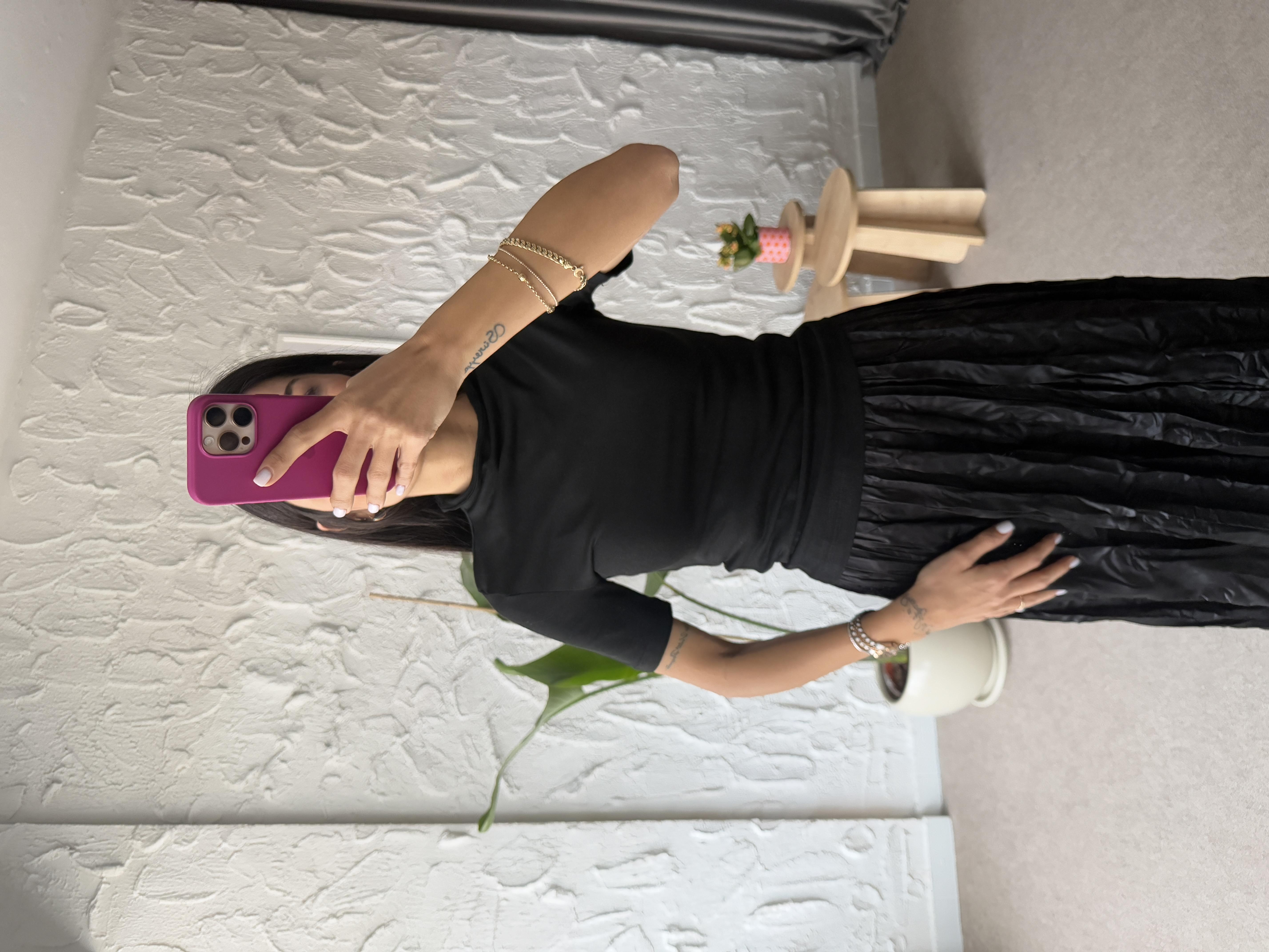 Siyah Balıkçı Yaka Tshirt Bluz