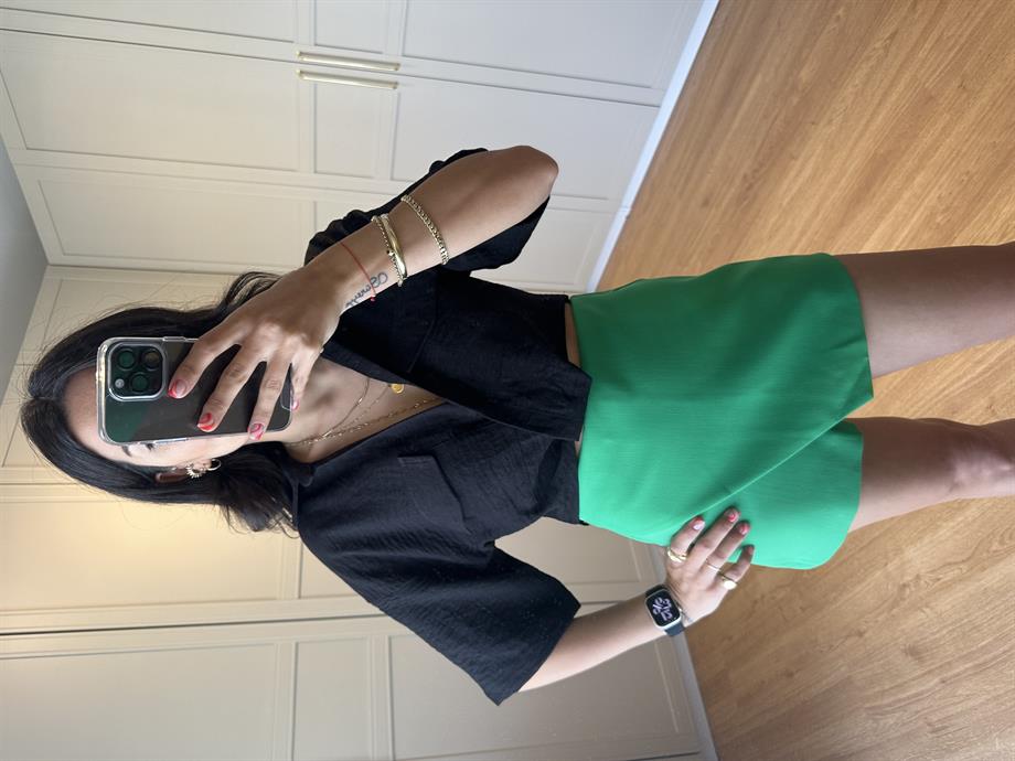 Siyah Crop Zara Model Gömlek