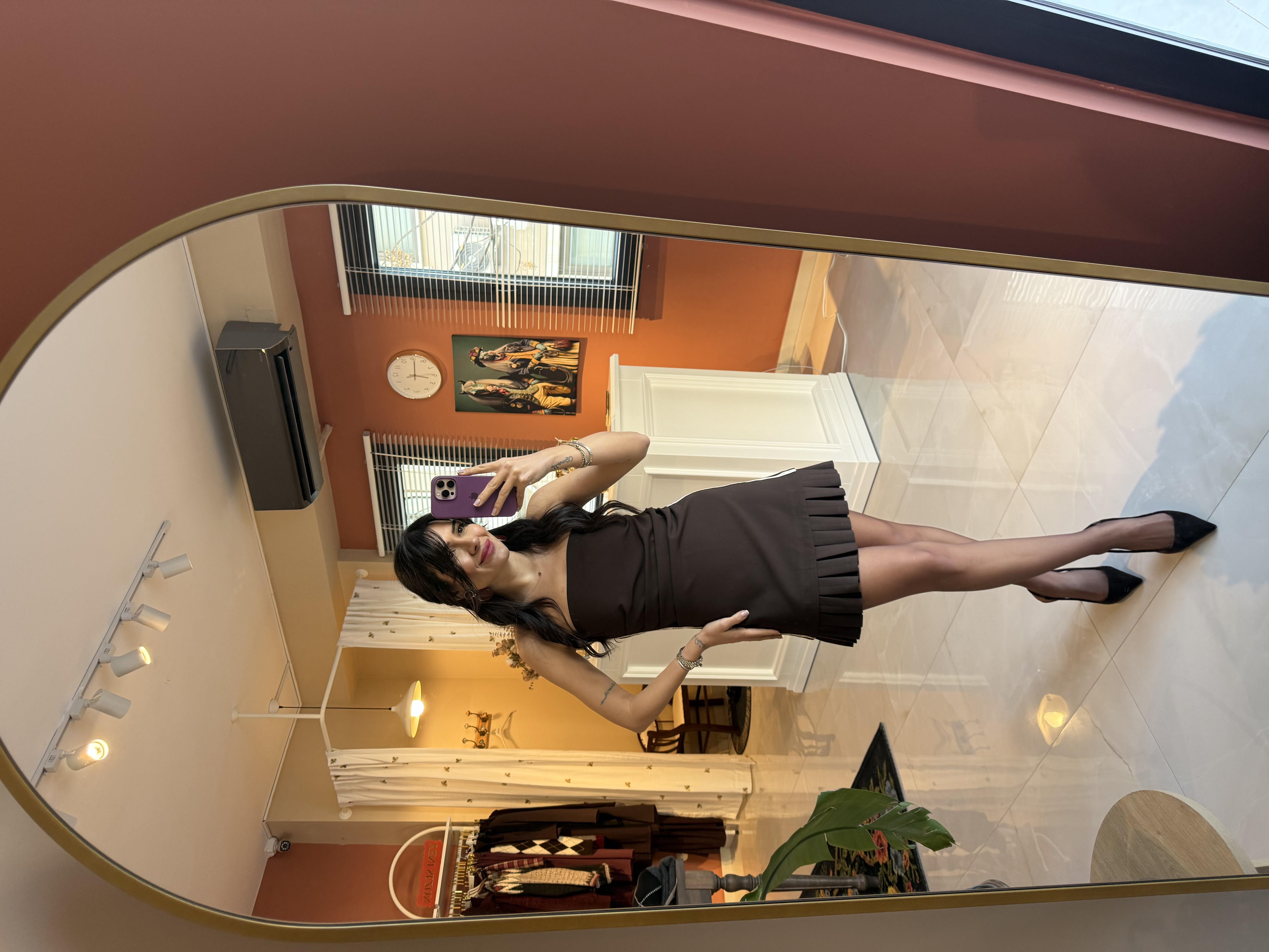 Straplez Drapeli Pileli Mini Elbise 