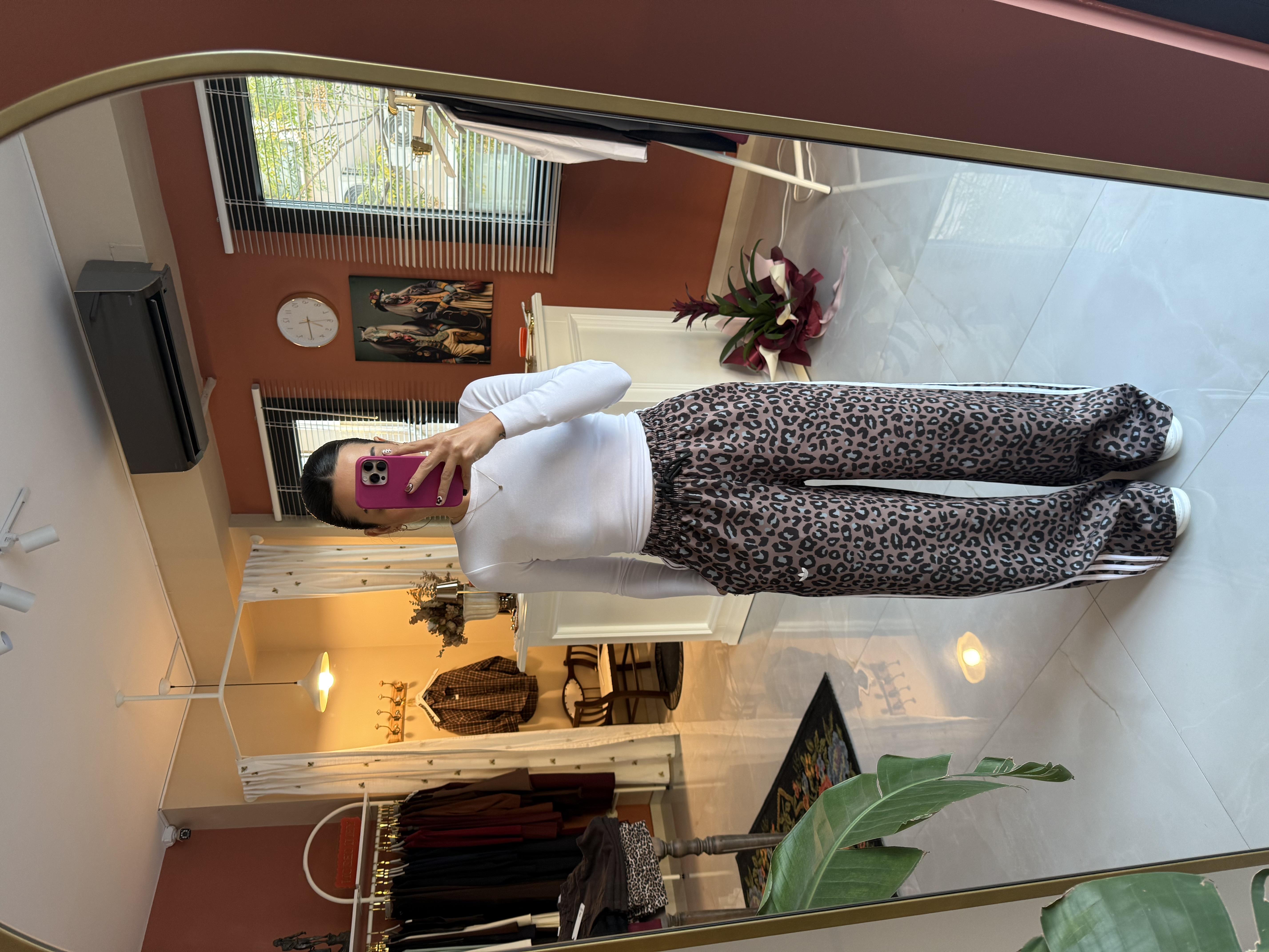 Sütlü Kahve Leopar Eşofman Altı