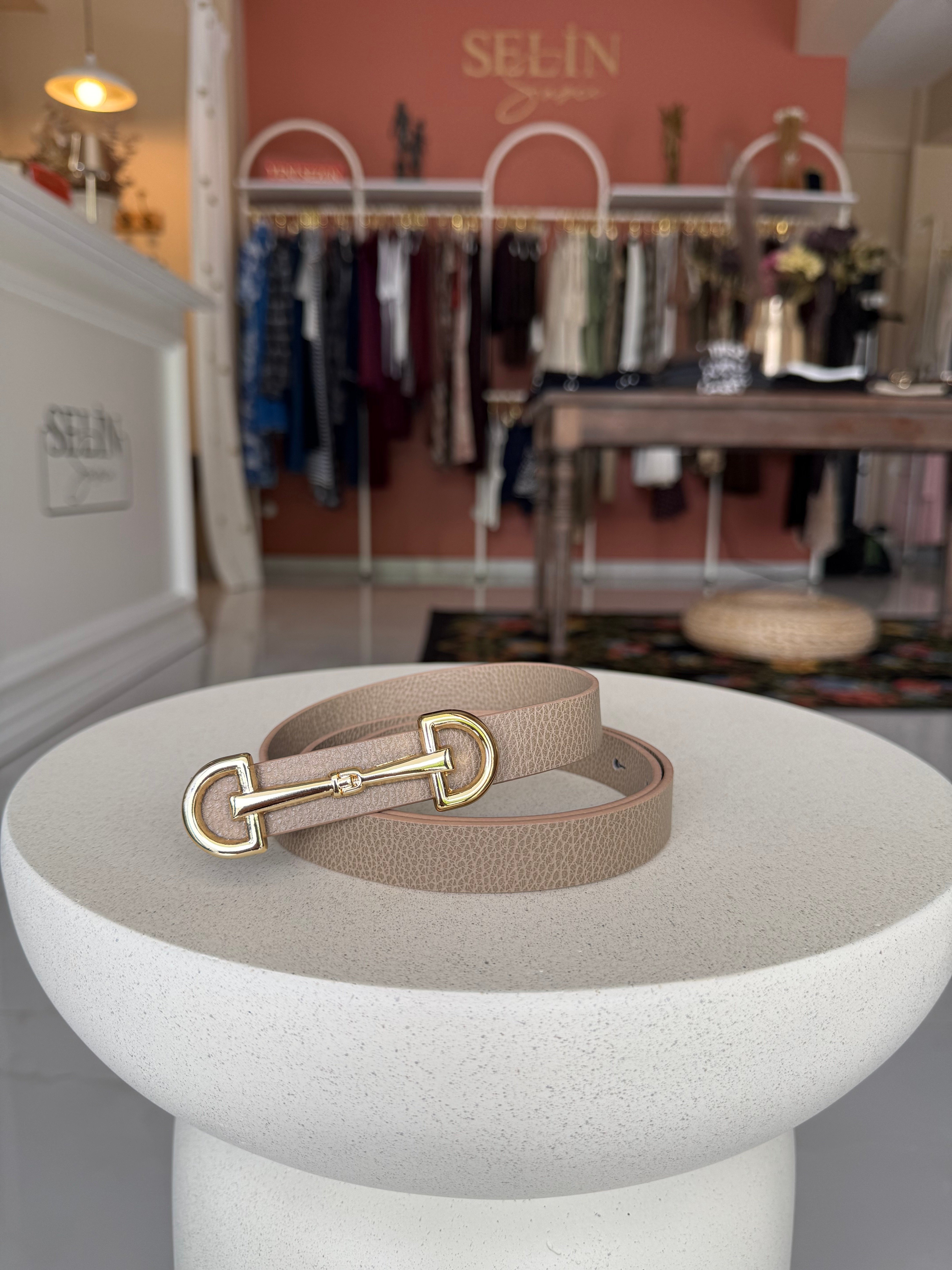 Taş Çift Gold Tokalı D Kemer