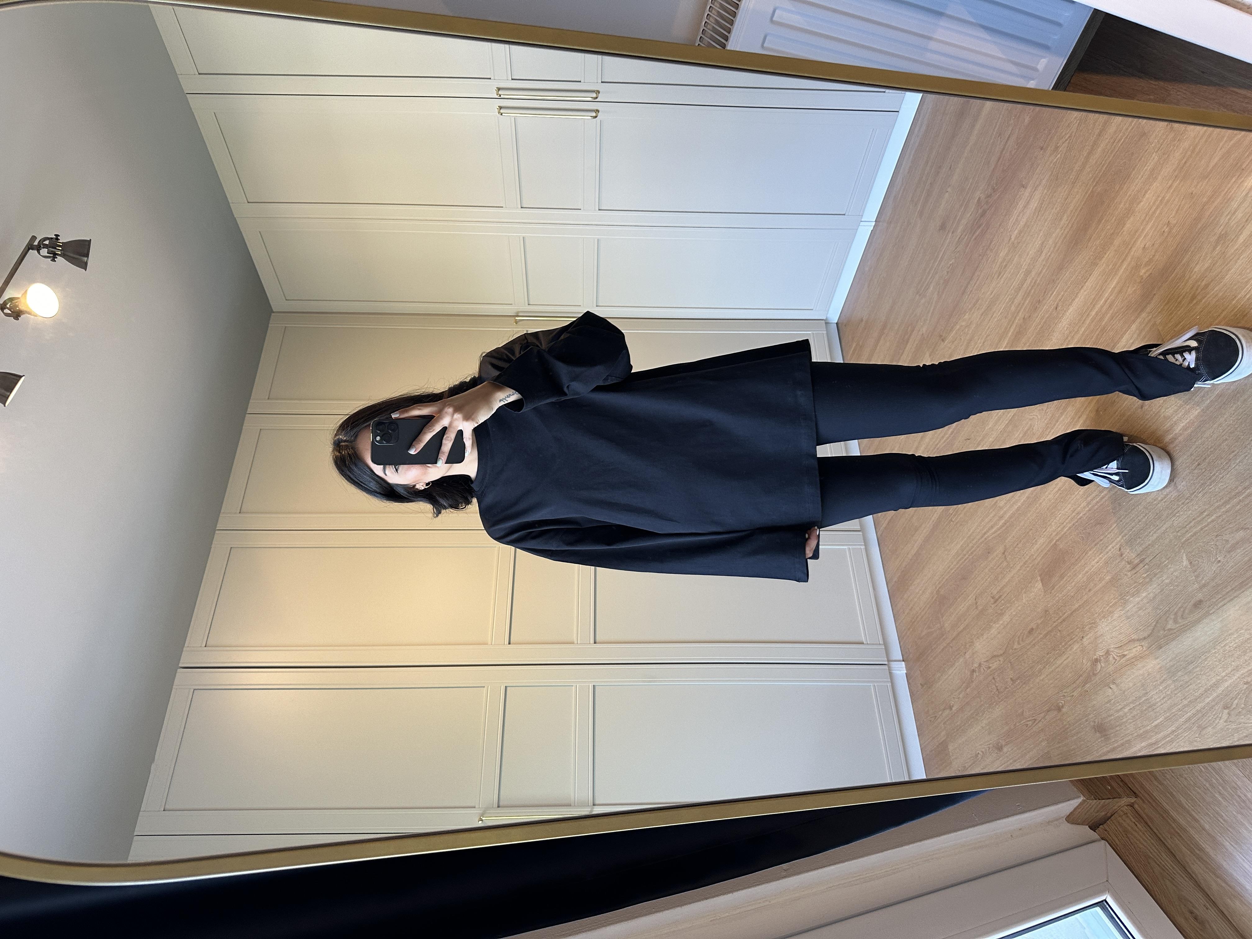 Uzun Kollu Siyah Basic Tshirt