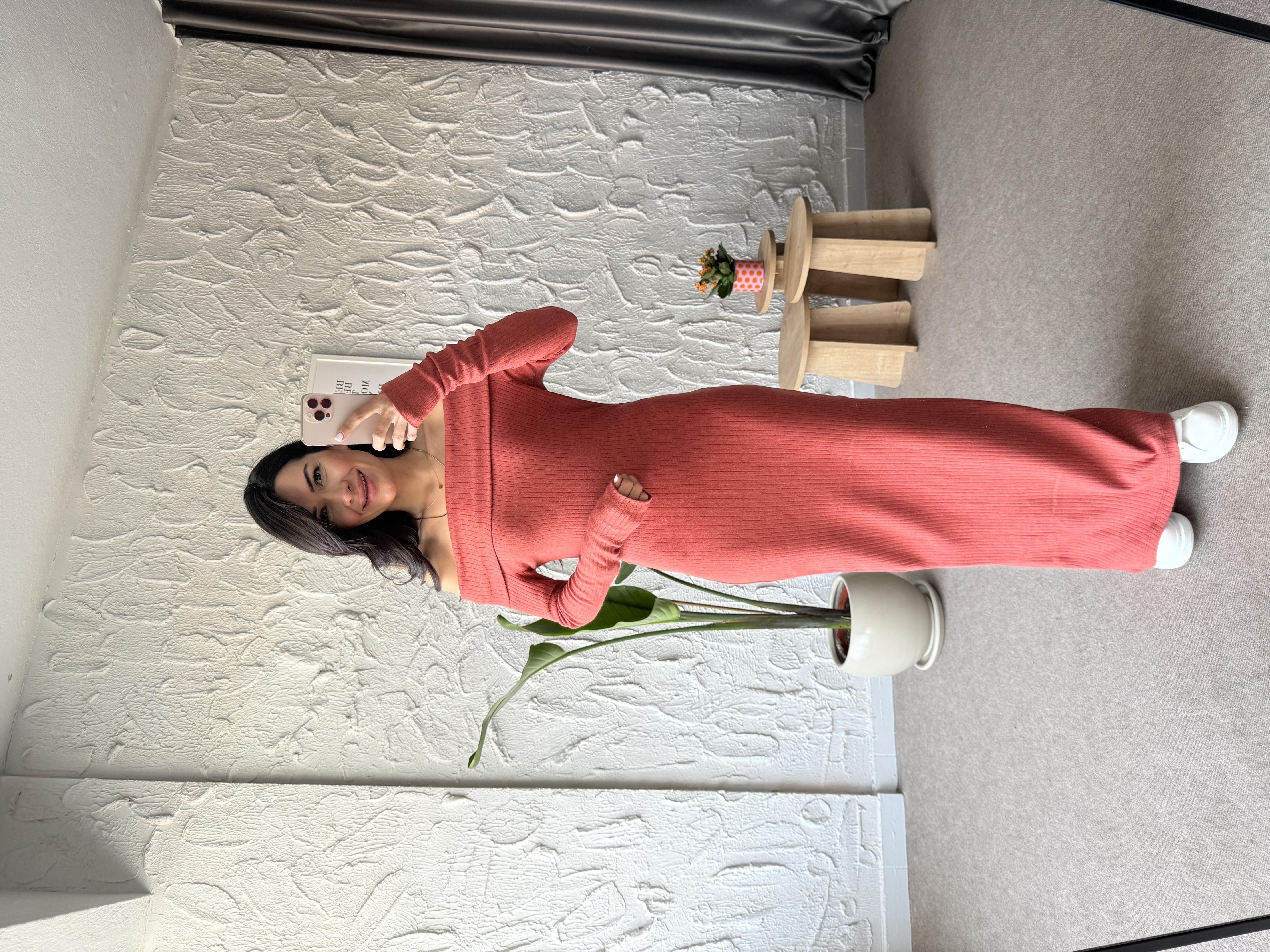 Vala Şardonlu Kaşkorse Nar Çiçeği Elbise