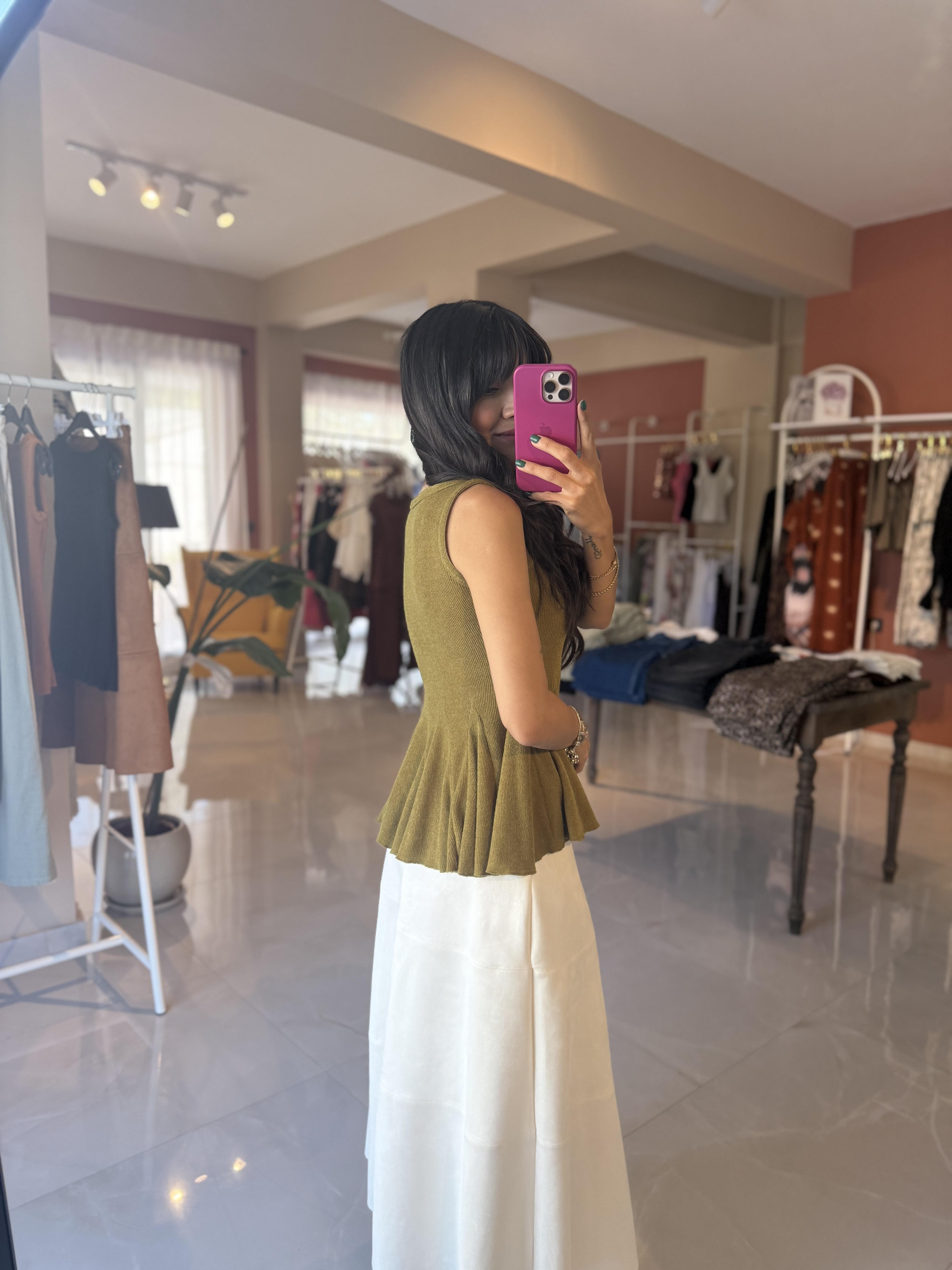 Volanlı Fermuar Detaylı Triko Bluz - Yeşil · 3