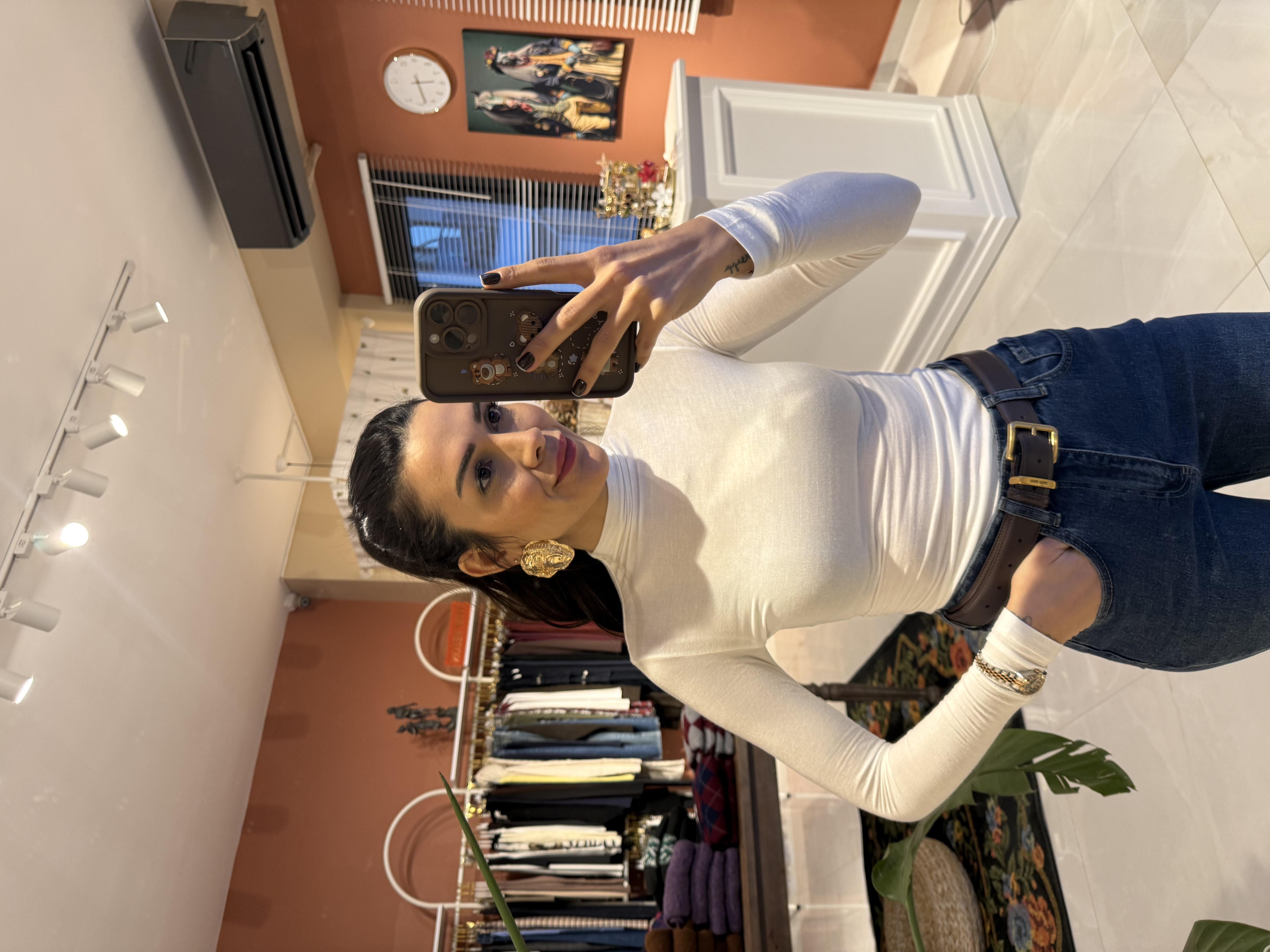 Yarım Balıkçı Yaka Transparan Ekru Body