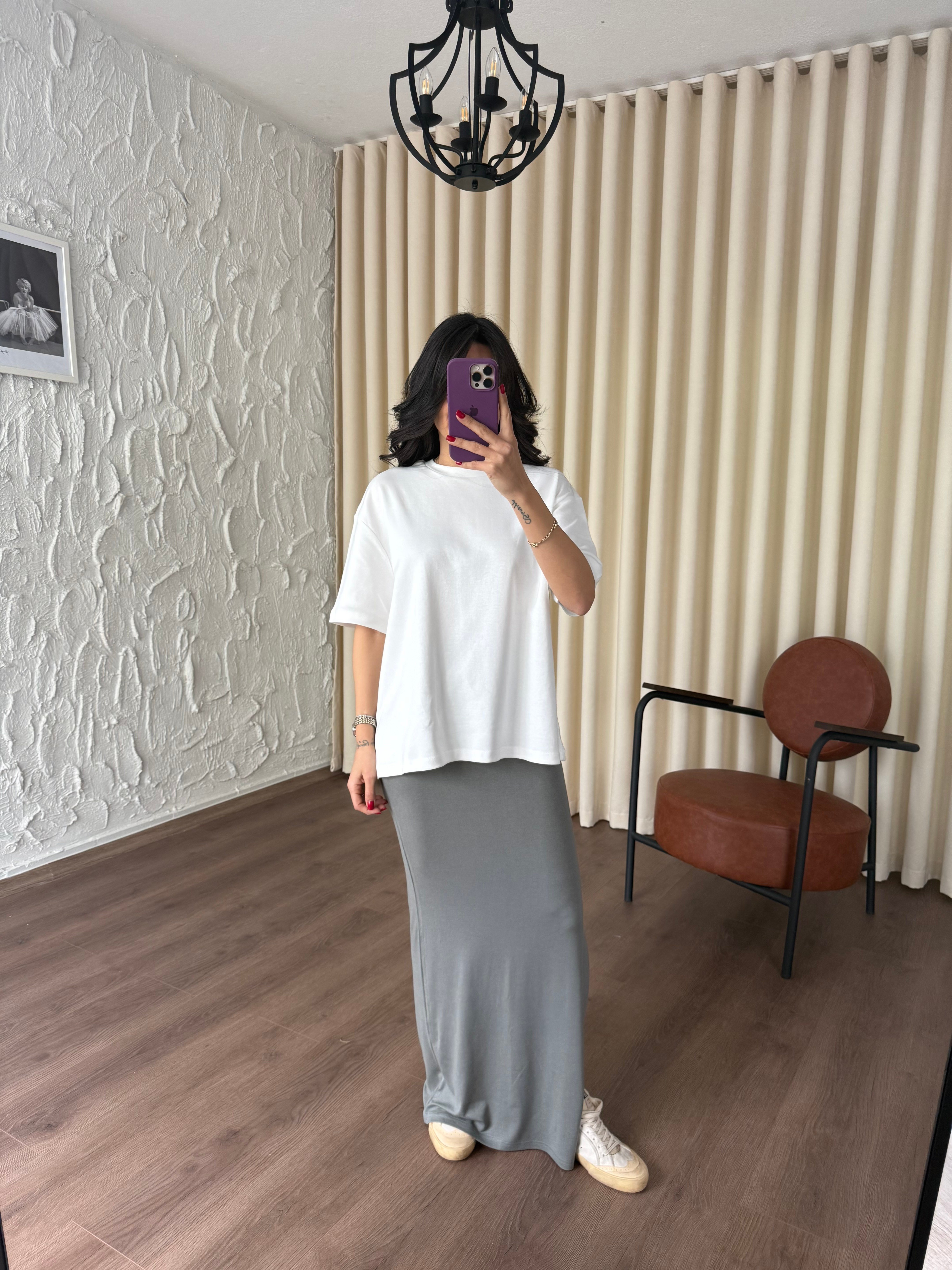 Yeşil Yırtmaçlı Etek