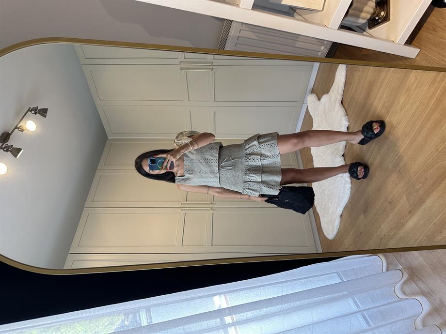 Yosun Yeşili Fistolu Şort Etek