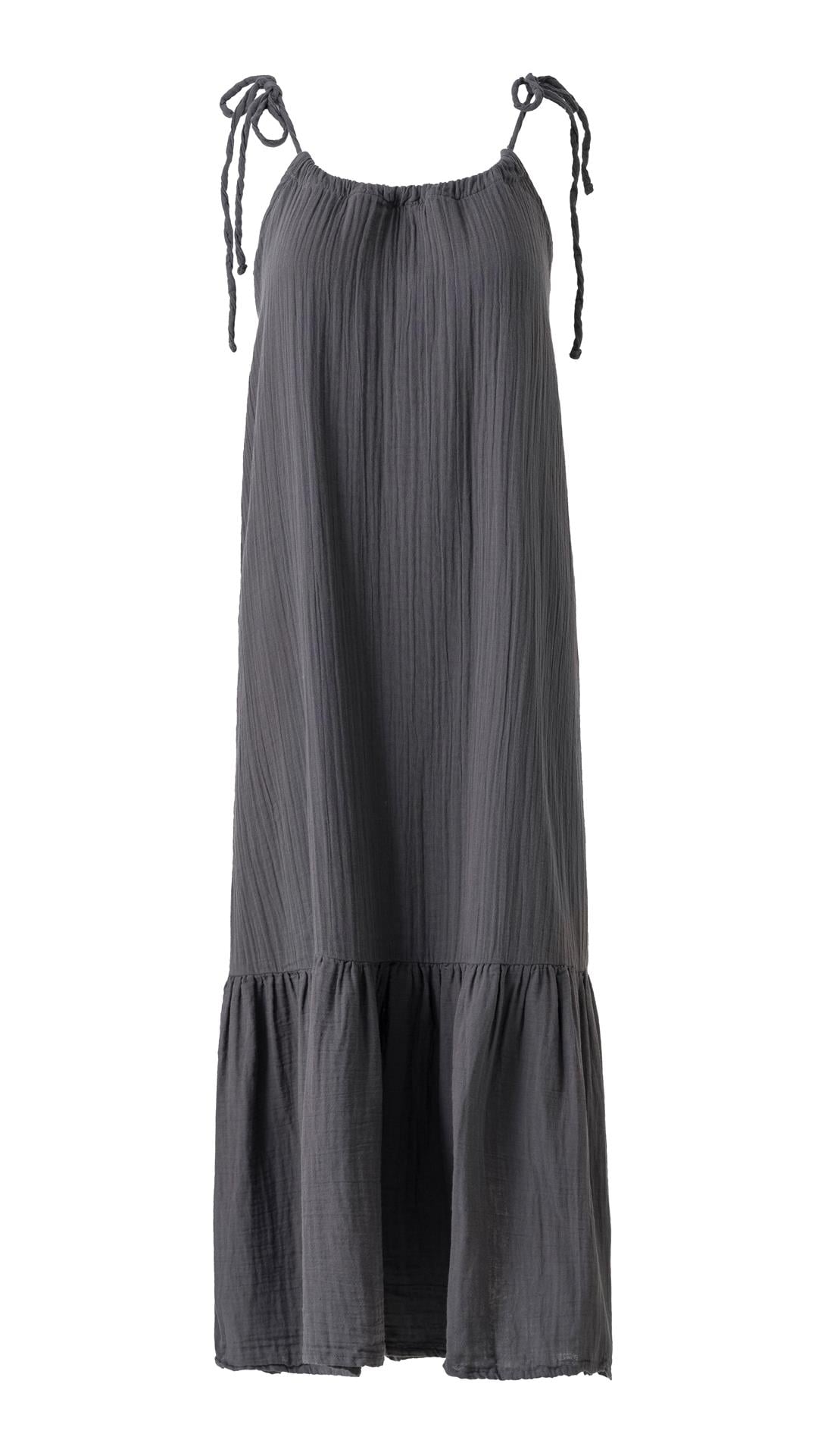Askılı Müslin Elbise Antrasit
