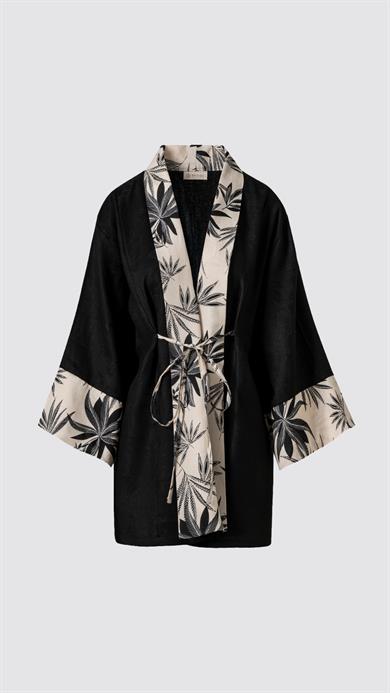 Siyah Keten Kimono