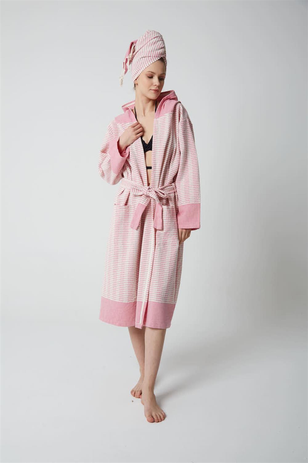 Baget Peştemal Bornoz Pembe 