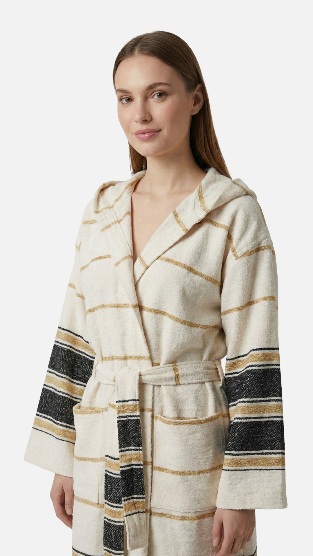 Hasır Peştemal Bornoz Siyah 