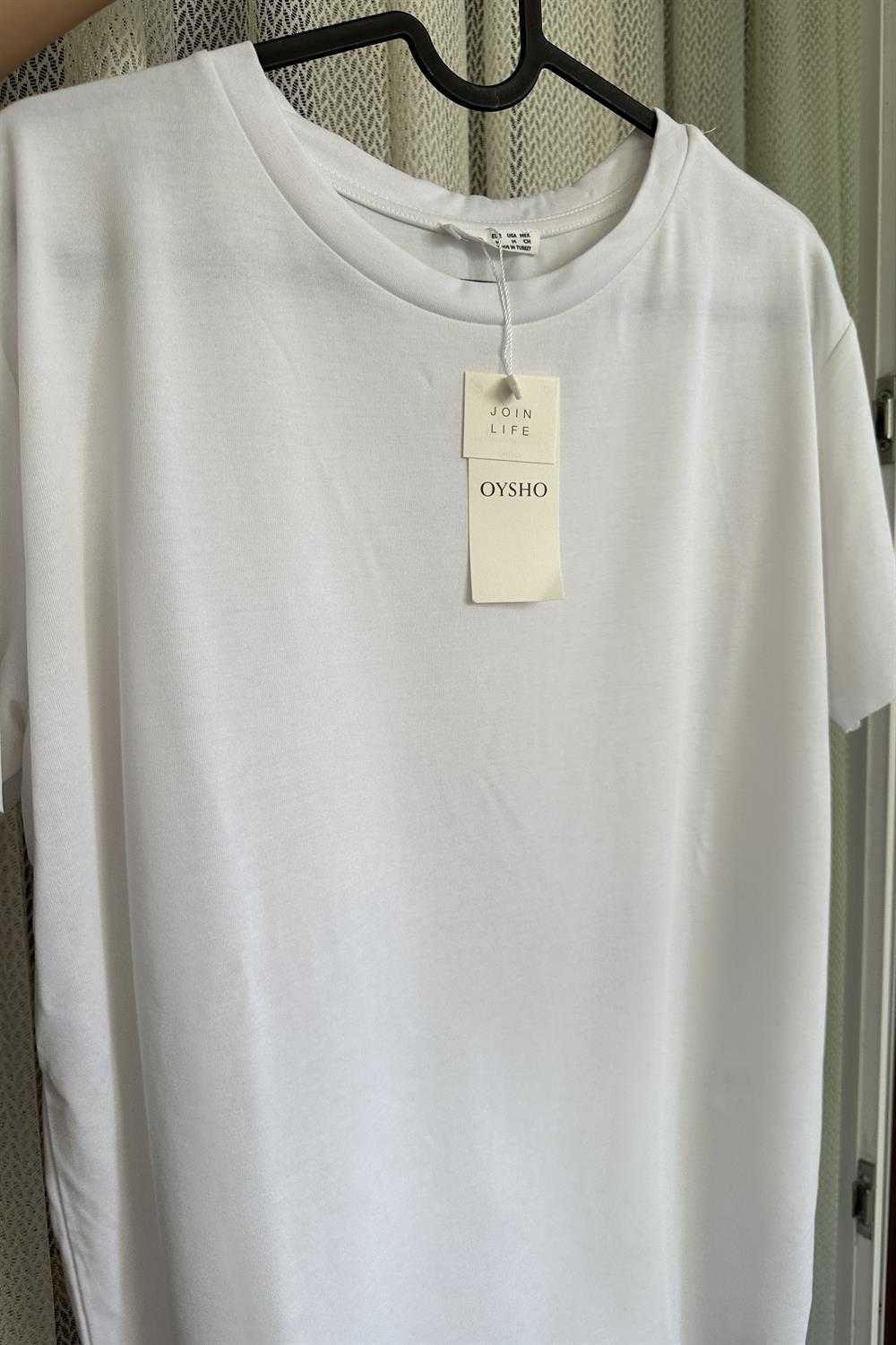 Orijinal Beyaz Oysho Modal Kumaş Tişört