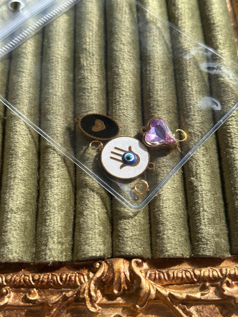 Çelik Kolye Ucu Charm(3'lü)