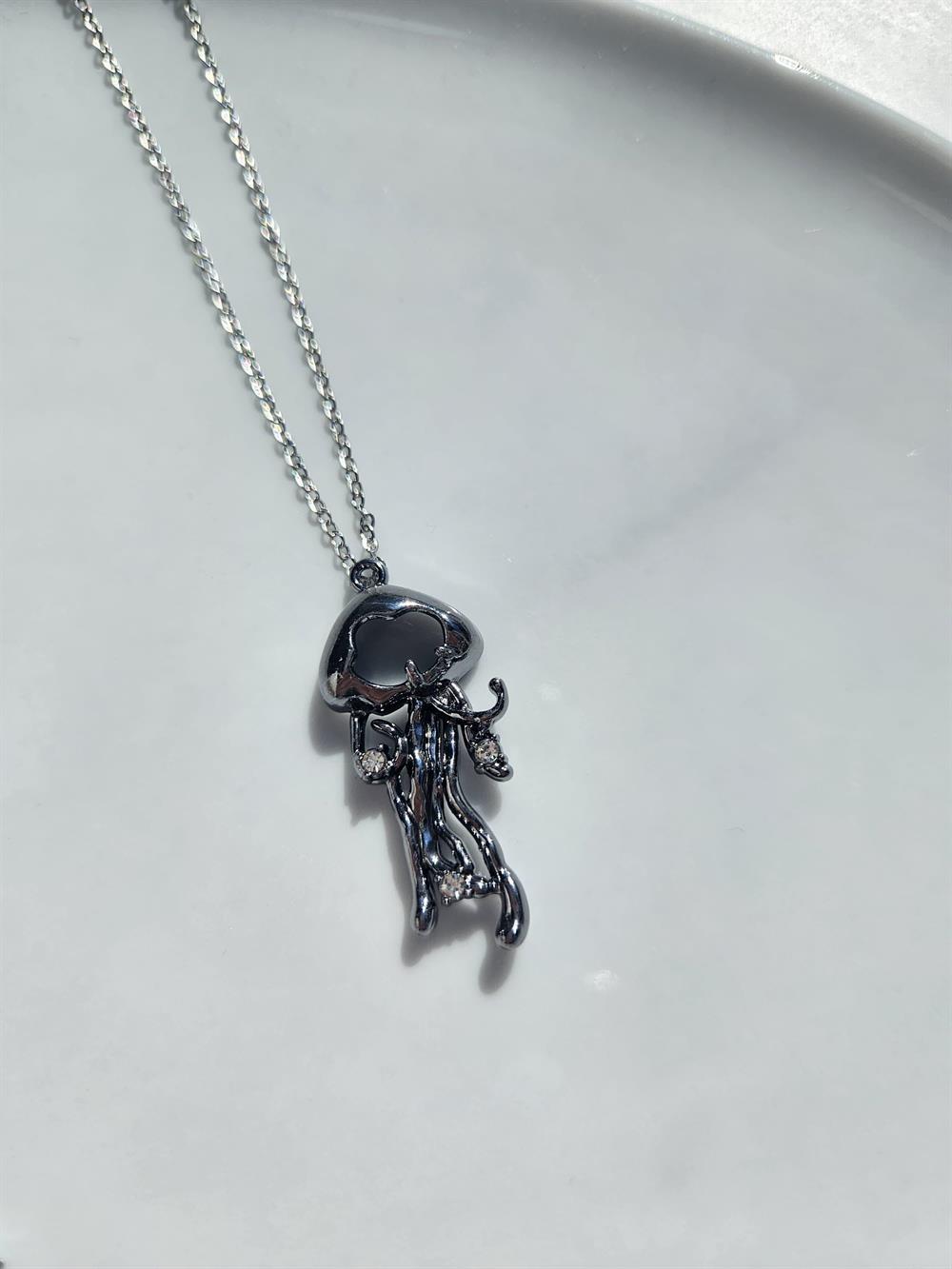 ÇELİK Y2K 2000'S KOLYE black charm