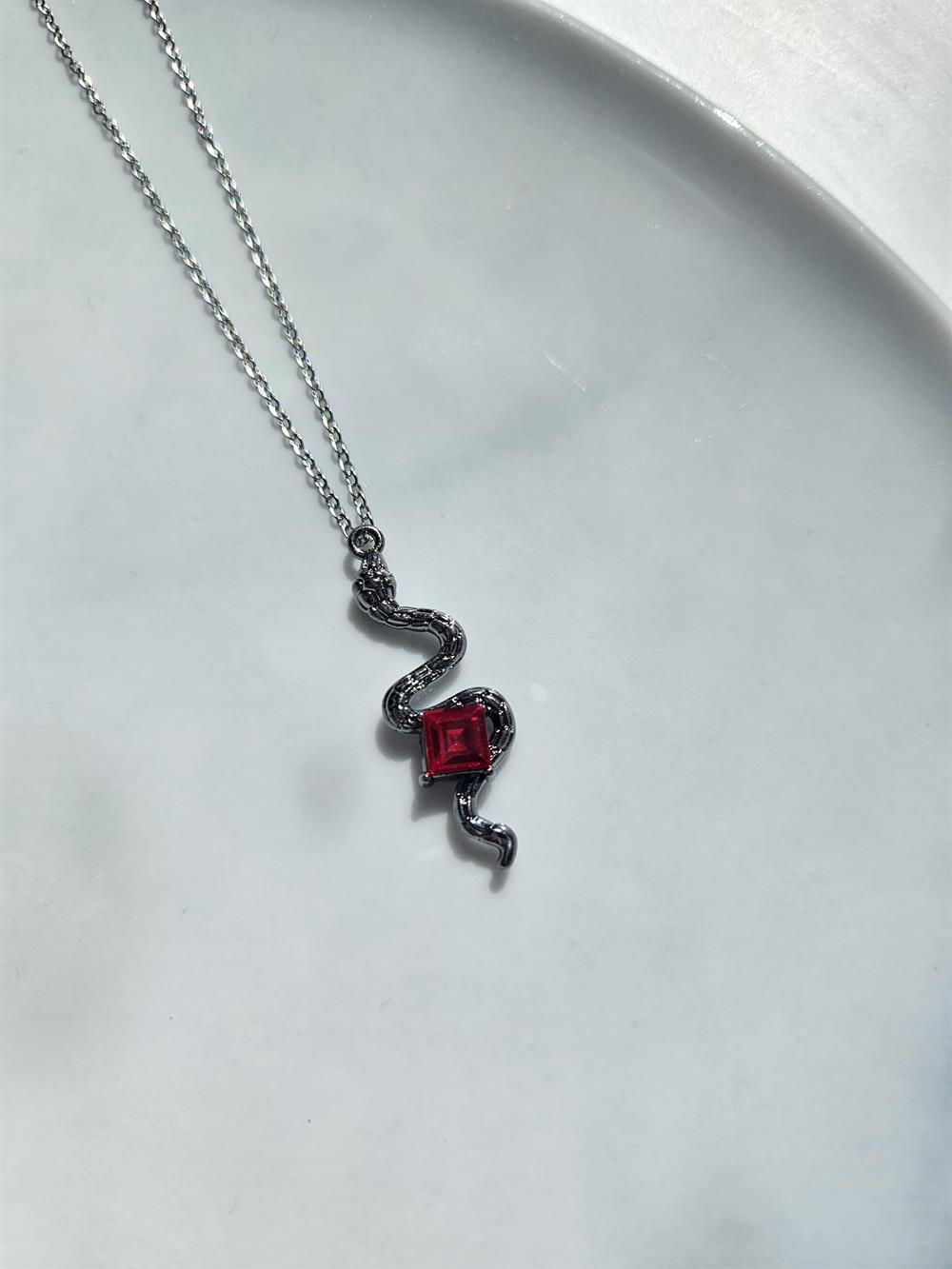 ÇELİK Y2K 2000'S KOLYE black charm