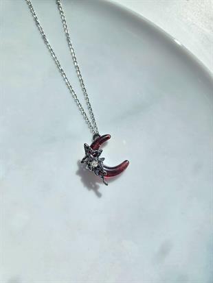 ÇELİK Y2K 2000'S KOLYE black charm