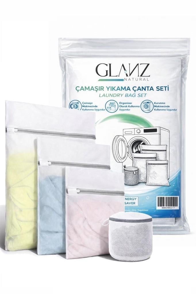 Glanz Çamaşır Yıkama Filesi Seti 4'lü Çamaşır Yıkama Çanta Seti