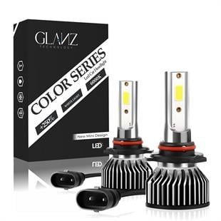 Glanz 9006 Color Mini Slim Led Xenon Şimşek Etkili 10000LM 6000K Beyaz Far Ampulü