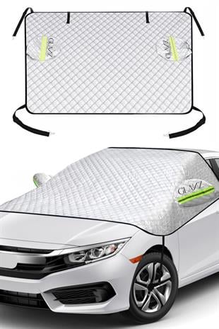 Glanz Araç Örtüsü, Dört Mevsim Kullanıma Uygun Kalın Araba Ön Cam Oto Güneş Kar Don Buzlanma Koruma