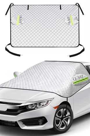 Glanz Araç Örtüsü, Dört Mevsim Kullanıma Uygun Kalın Araba Ön Cam Oto Güneş Kar Don Buzlanma Koruma