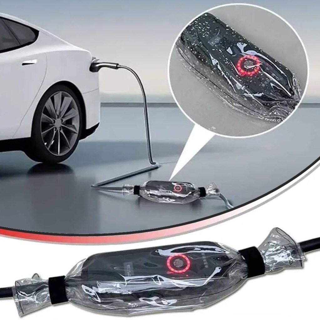 Glanz Elektrikli Araç Şarj Adaptör Yağmur Koruma Brandası, EV Şarj Adaptör Koruyucu 45 - 23cm