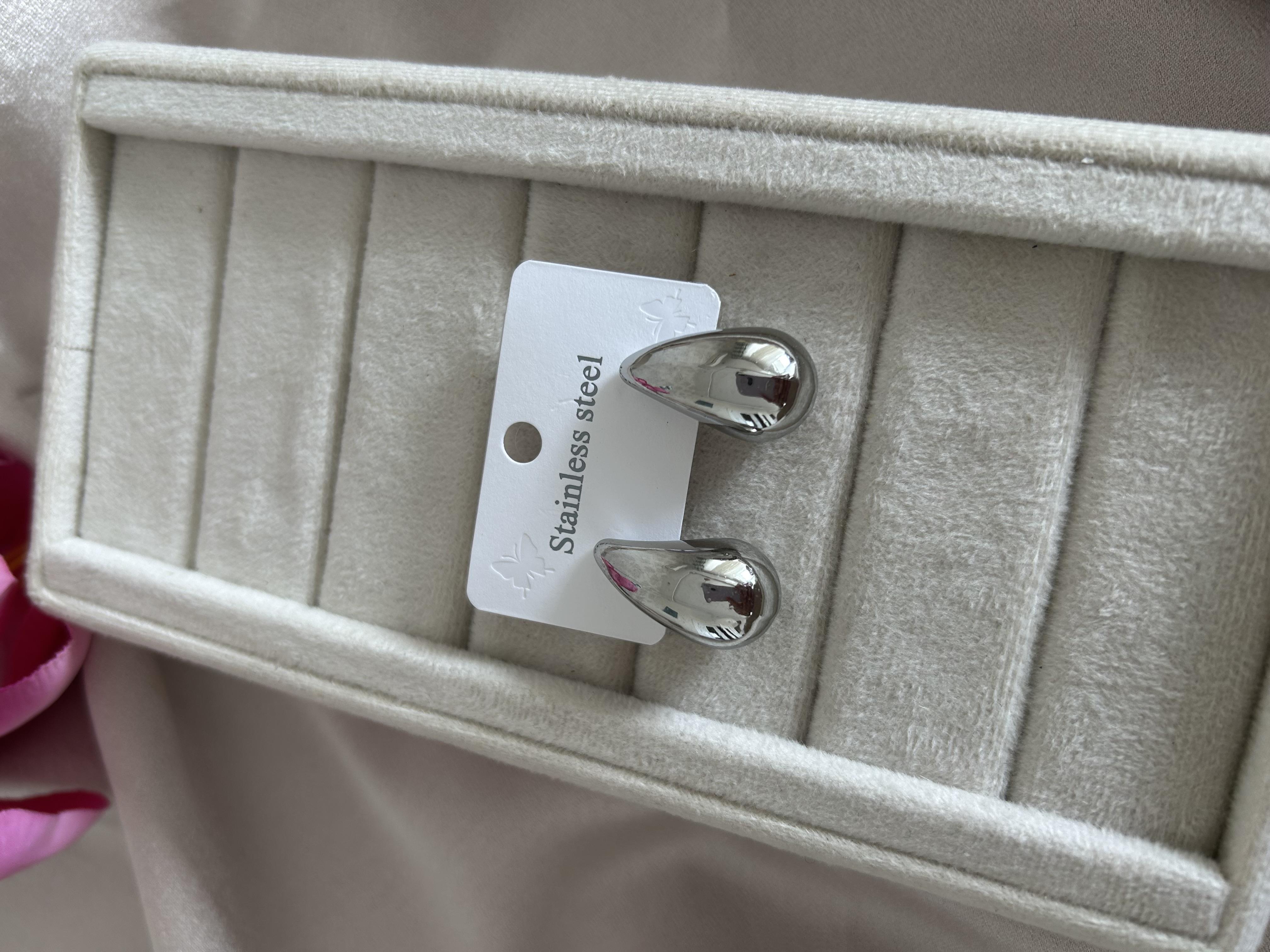 Bottega damla model gümüş küpe