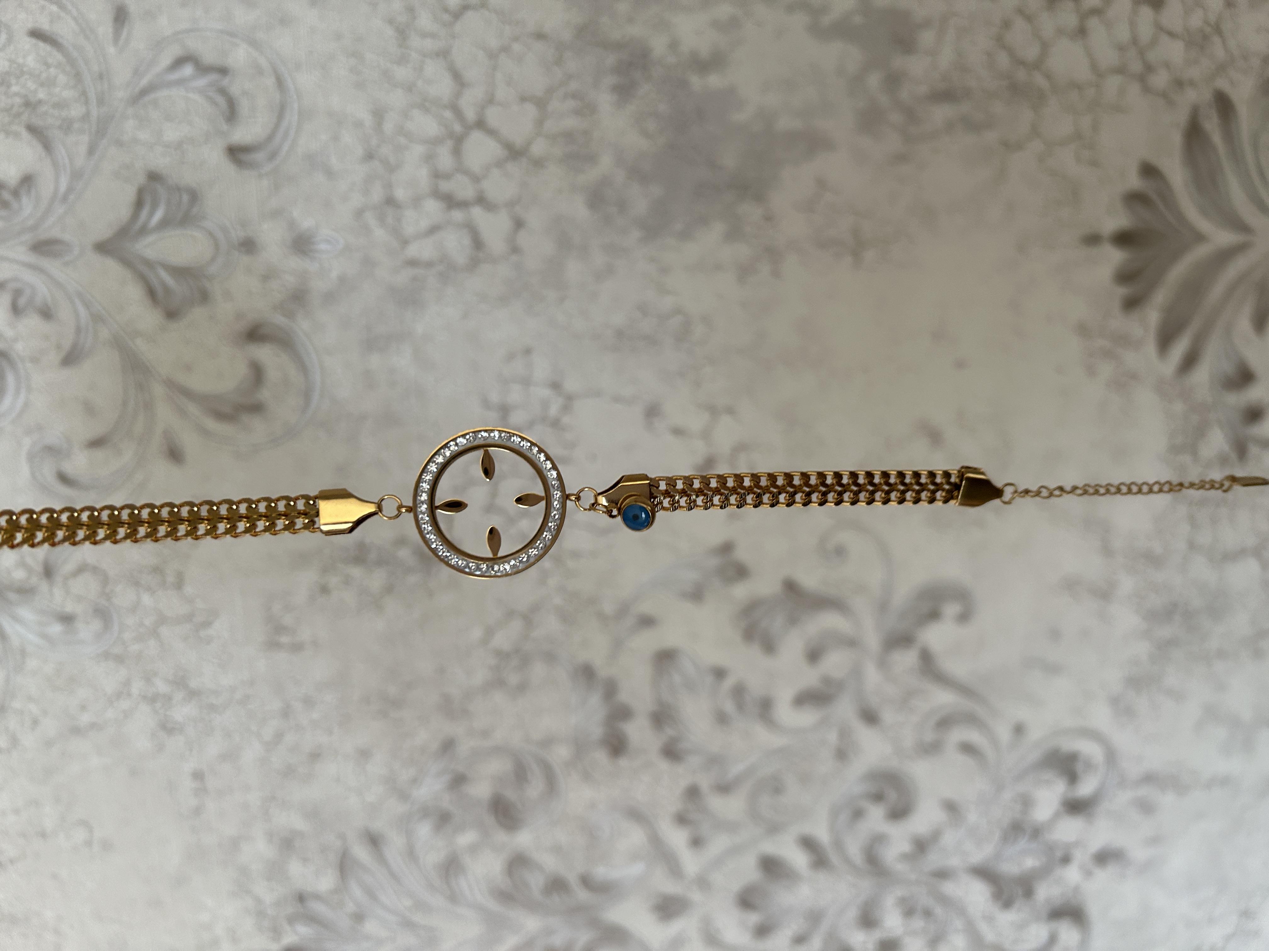 Çeyrek takmalı balık sırtı bileklik