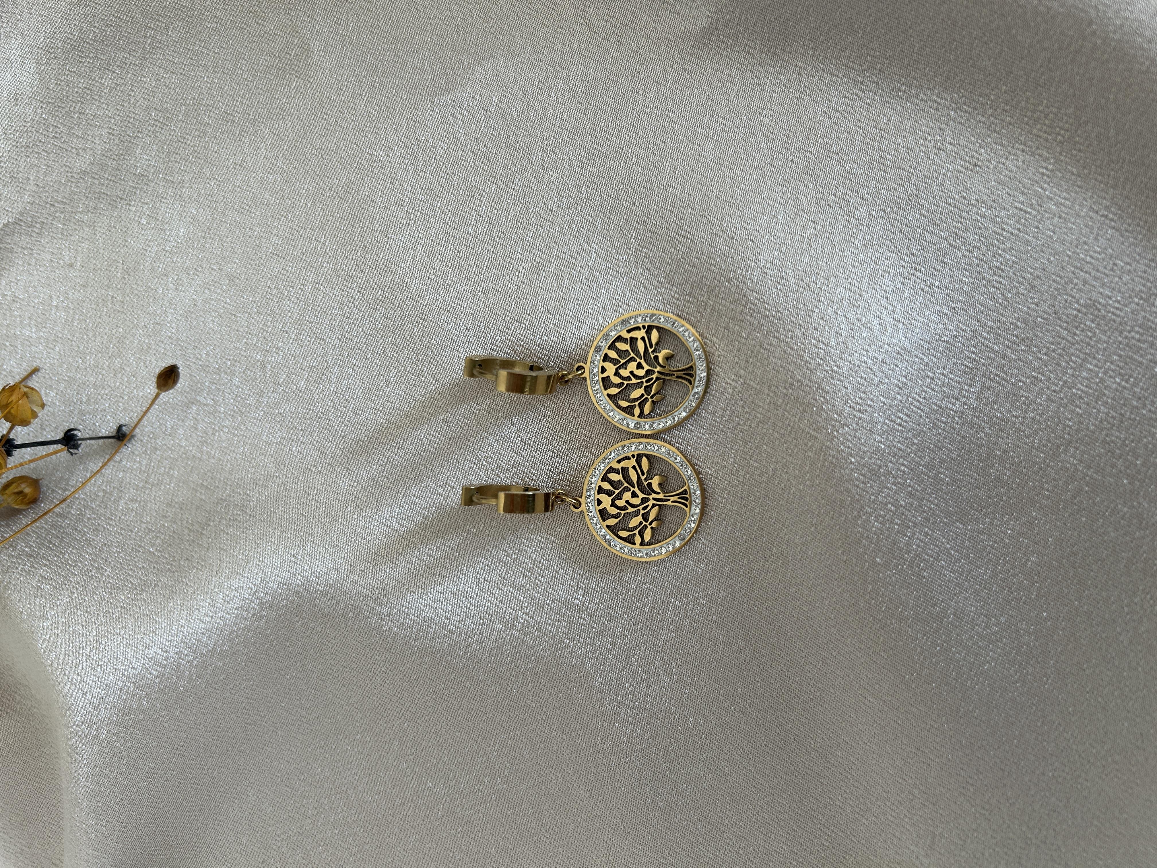 Hayat ağacı model küpe 