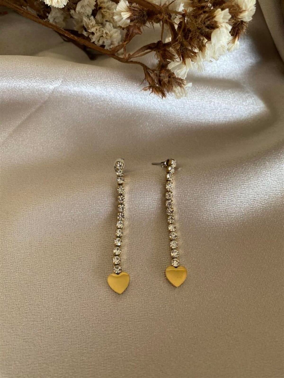 Kalpli gold su yolu küpe