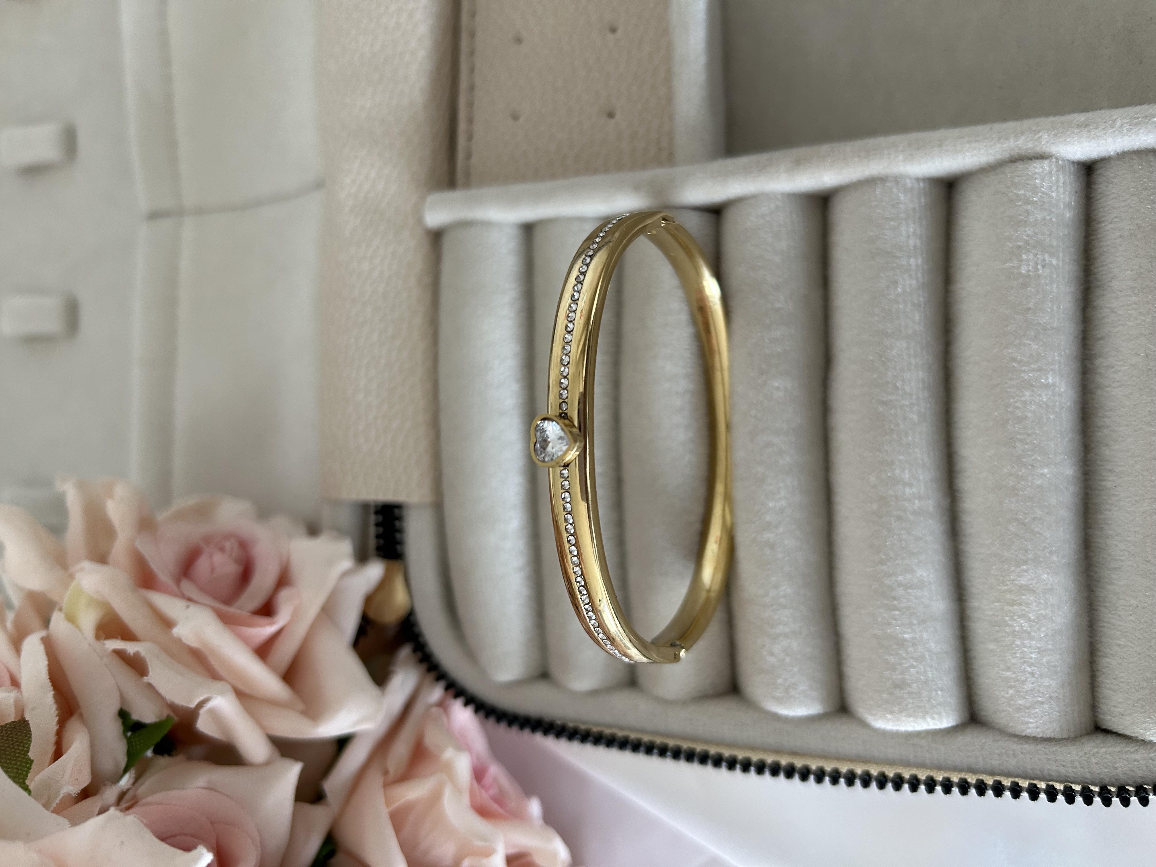 Kalpli tek taş model 14k kelepçe 