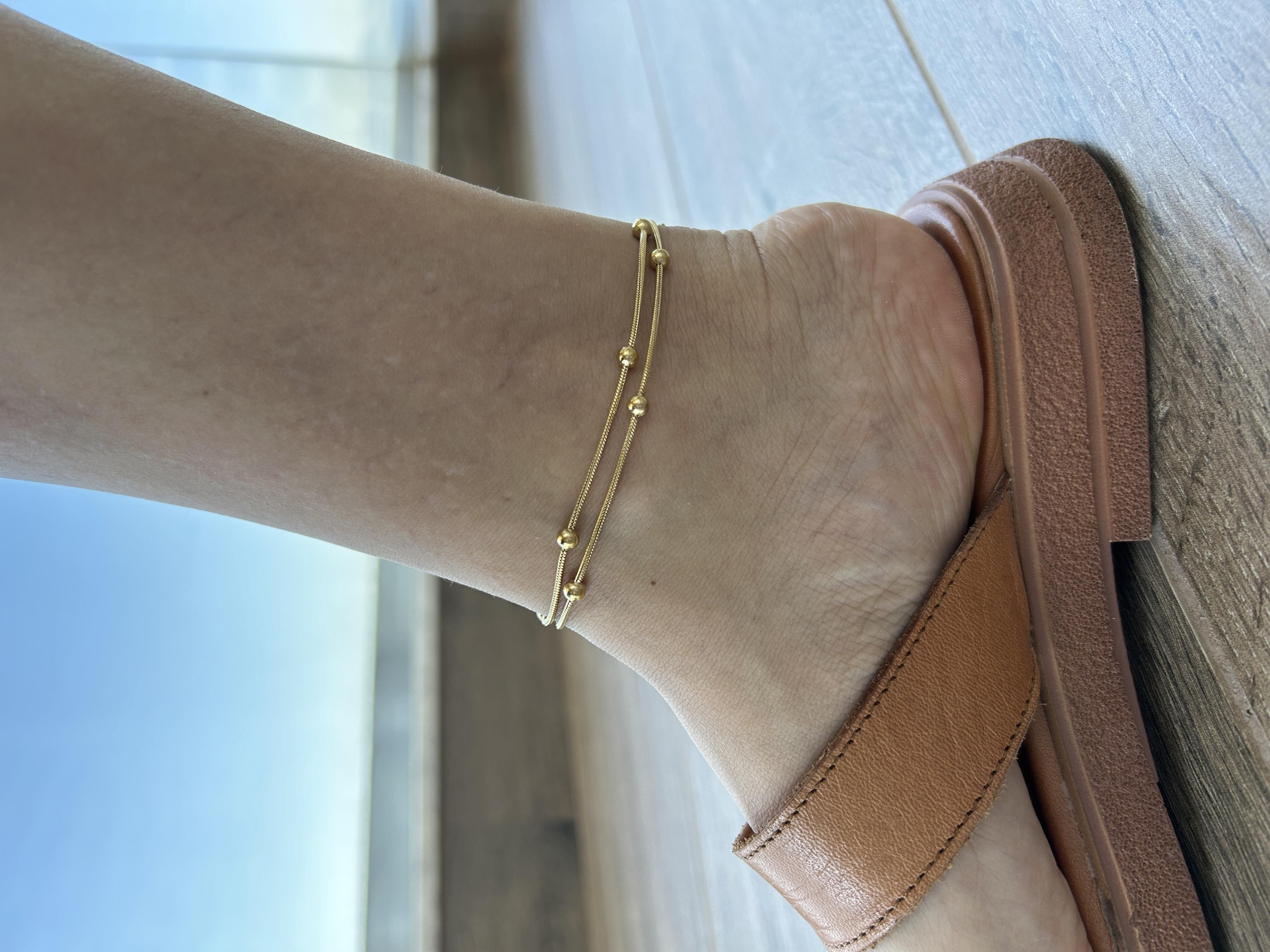 Topçuklu model çelik halhal 