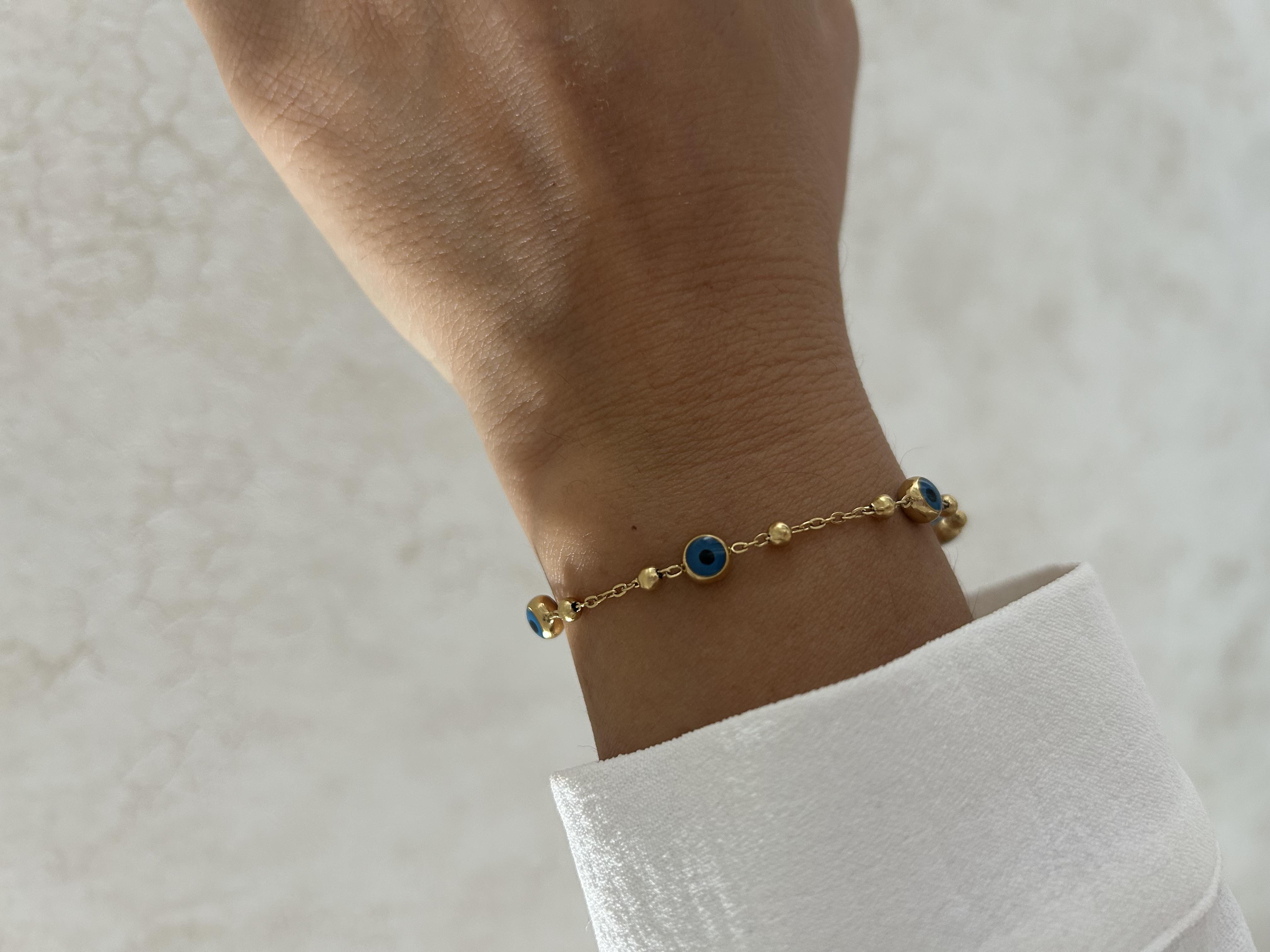 Topçuklu nazar bileklik