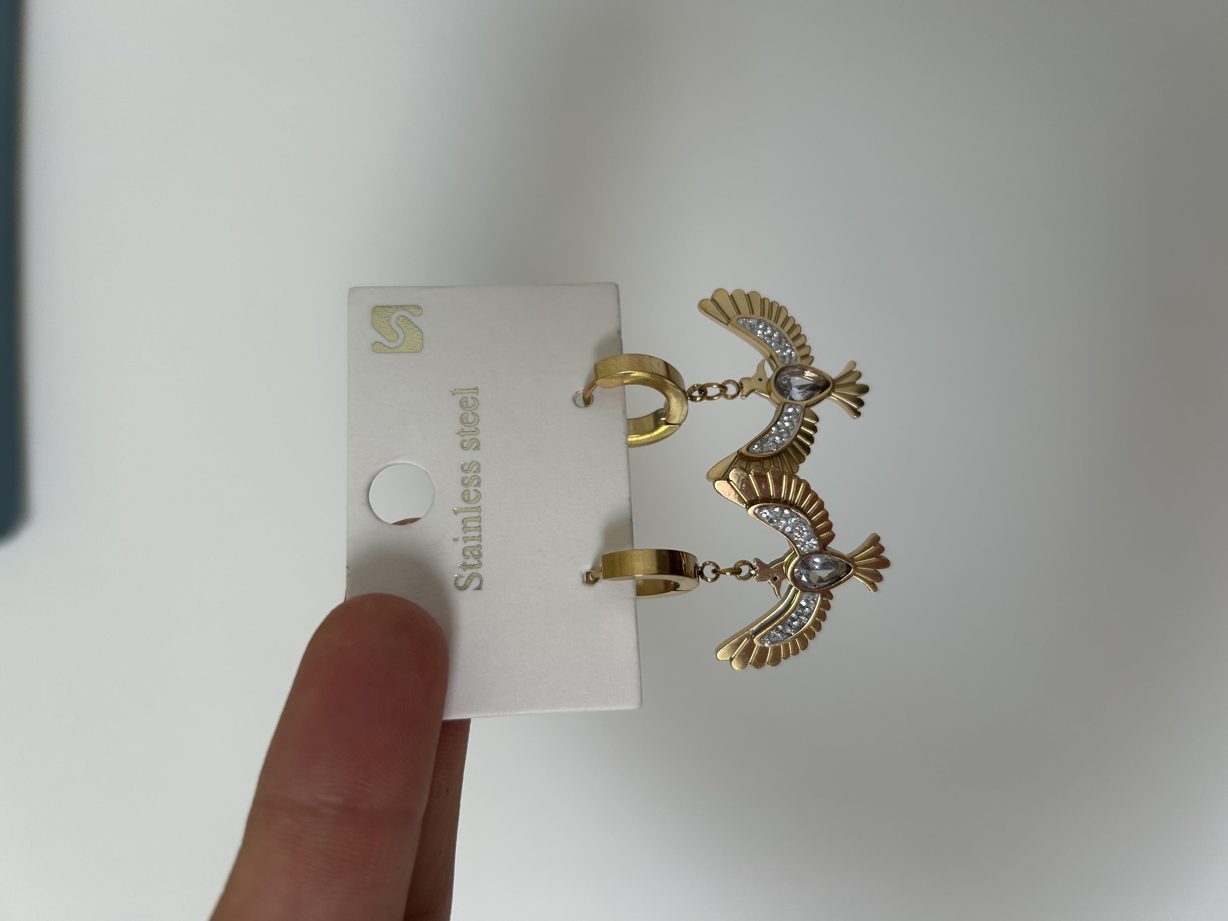 Anka kuşu damla model küpe 