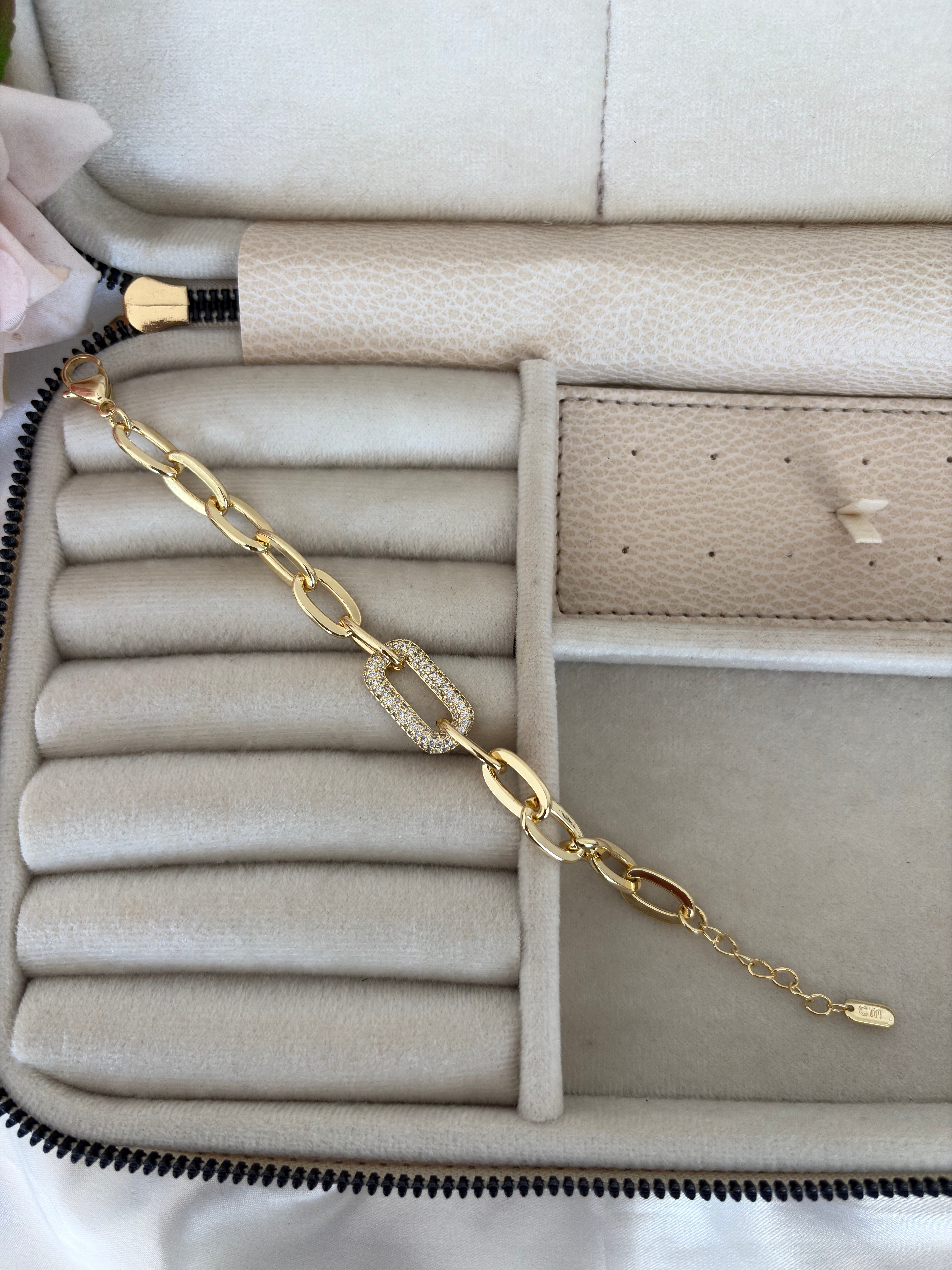Ataç model taşlı 14k künye 