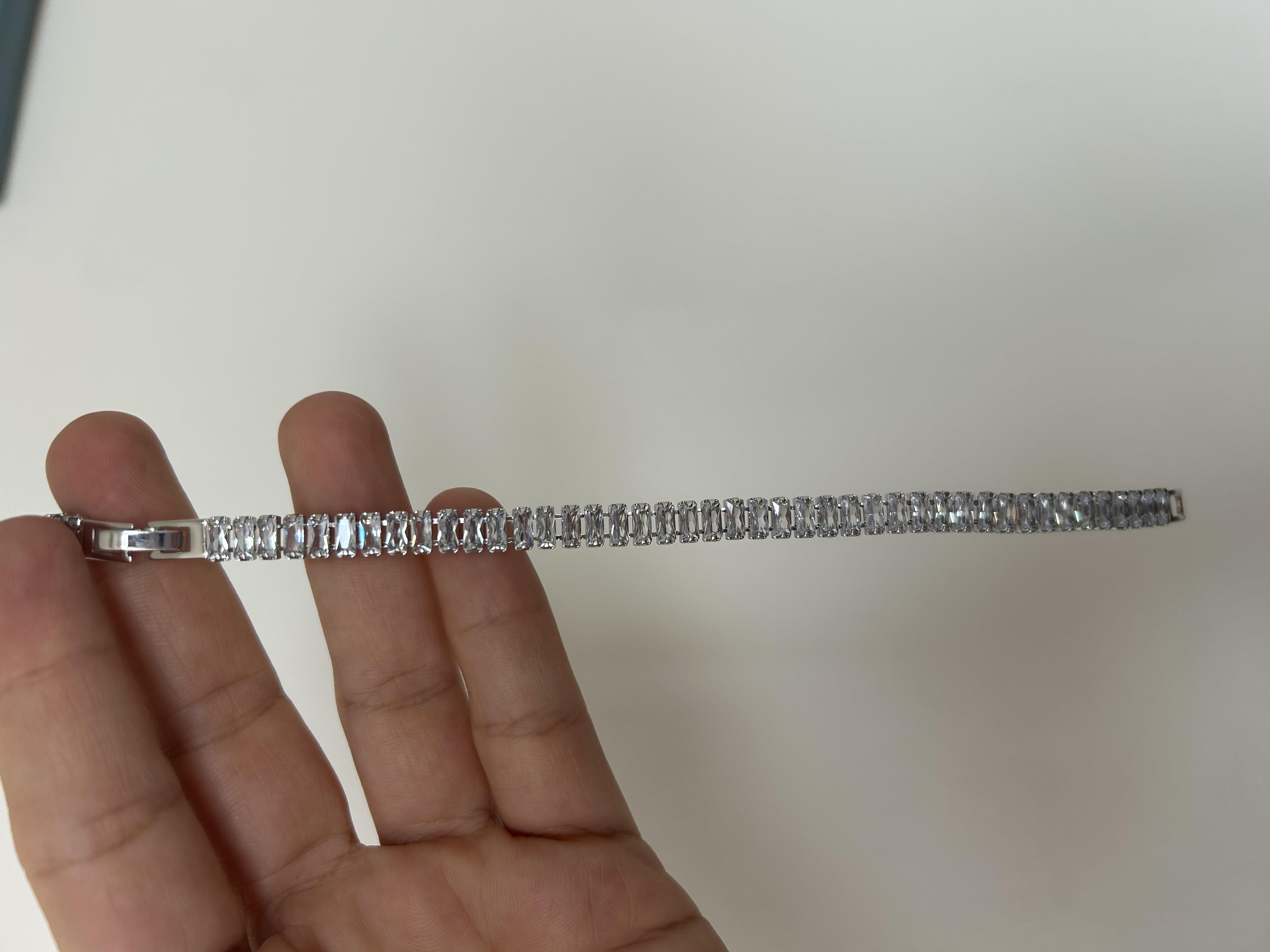 Baget taşlı gümüş su yolu 