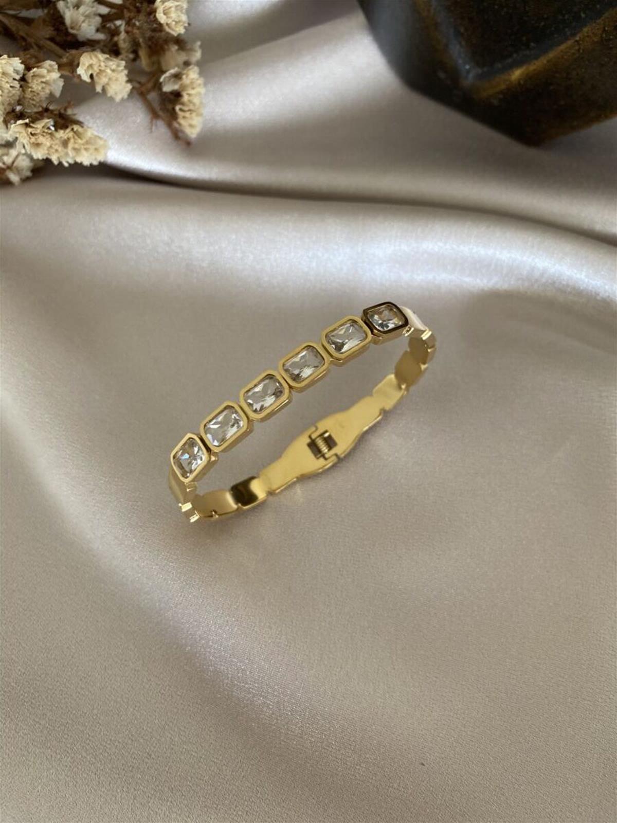 Baget taşlı yaylı kelepçe