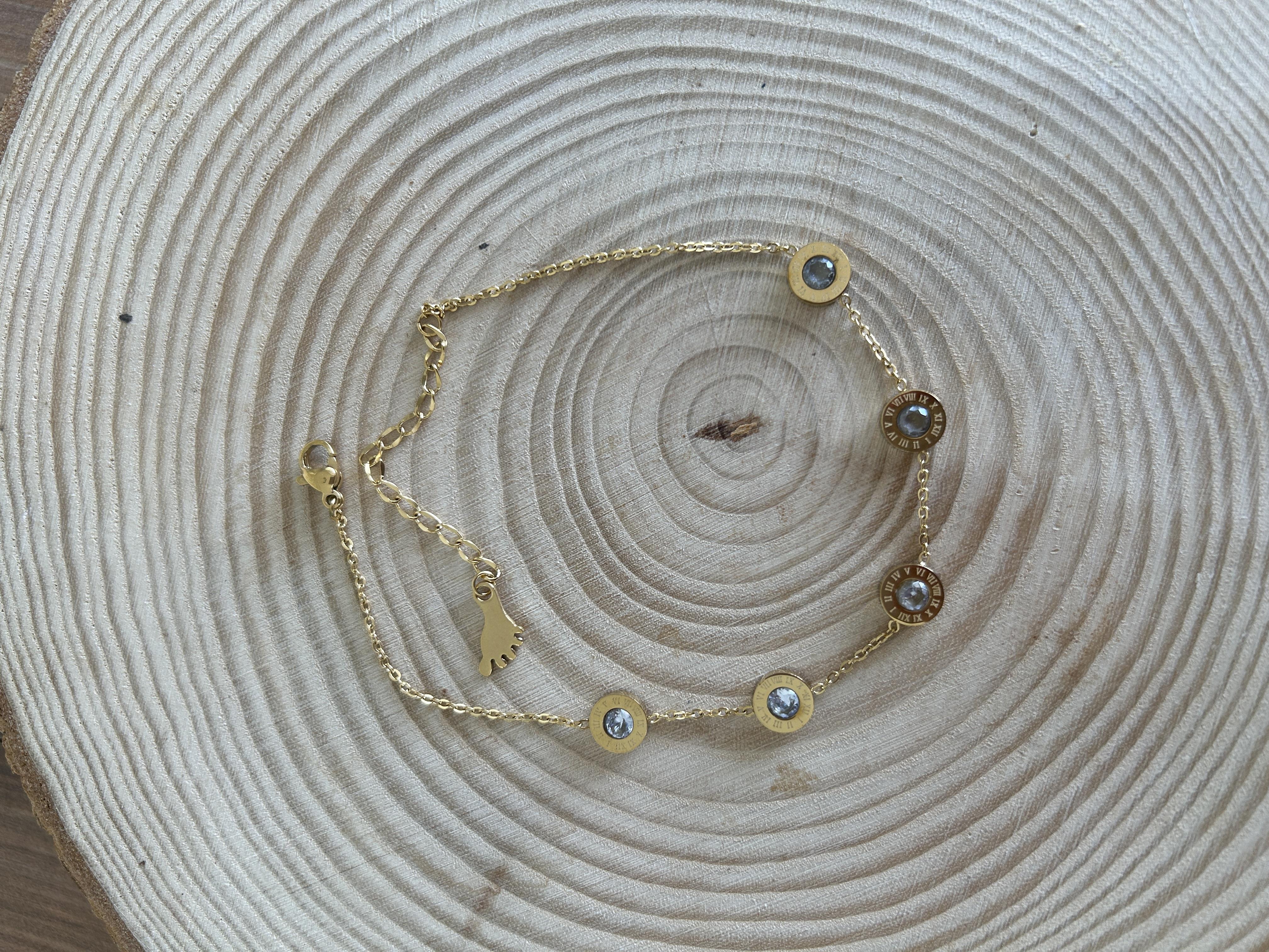 Blvgari taşlı çelik halhal