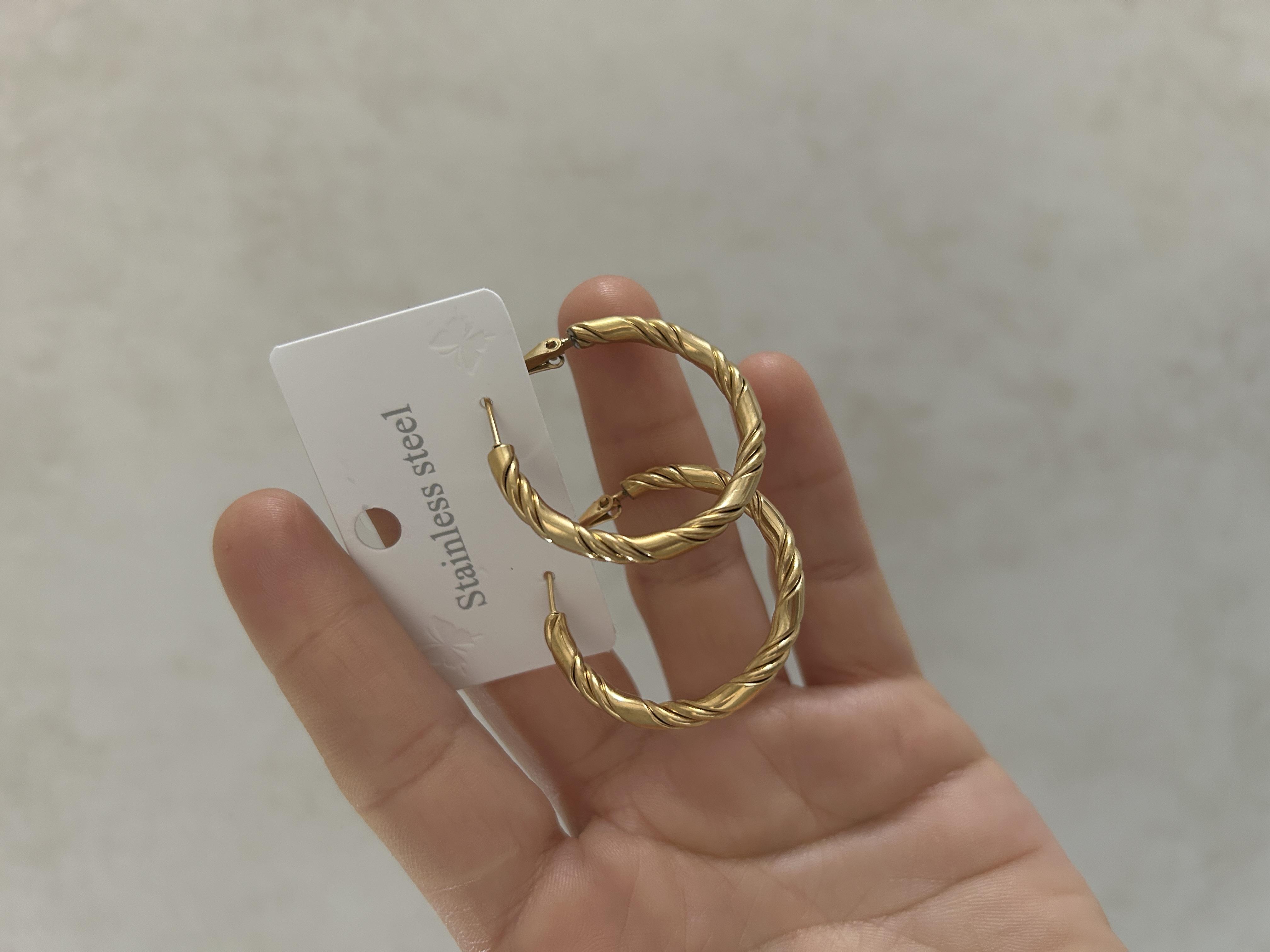 Burma model Çelik halka küpe 