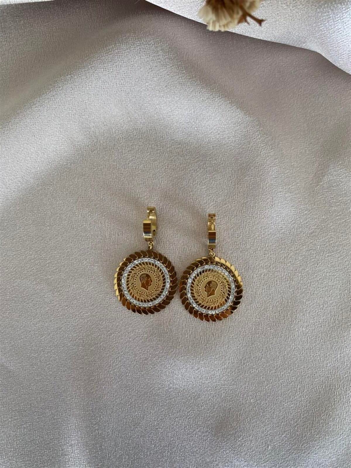 Çeyrekli halka kuyumcu model küpe