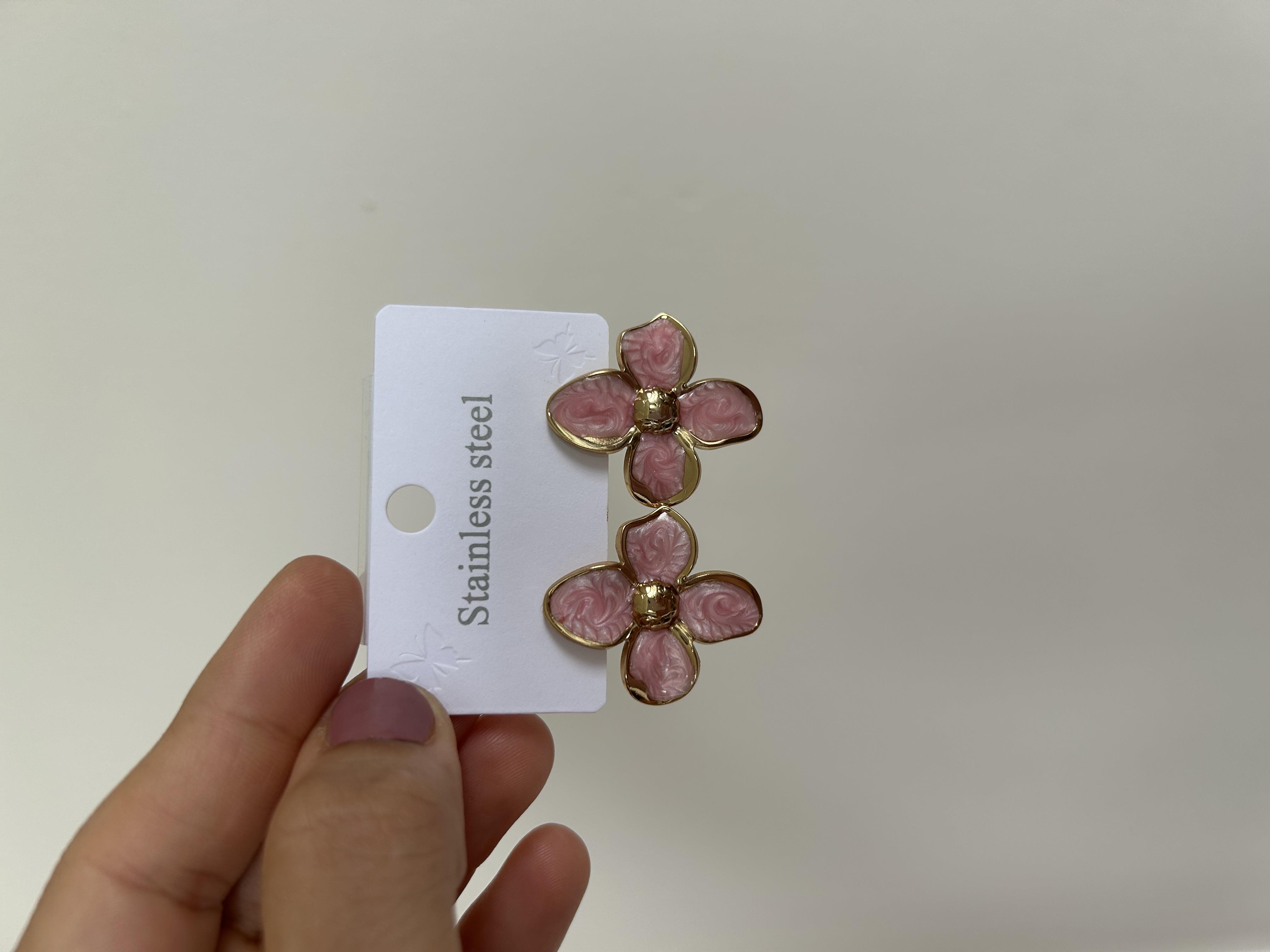 Çiçek model Çelik  pembe 