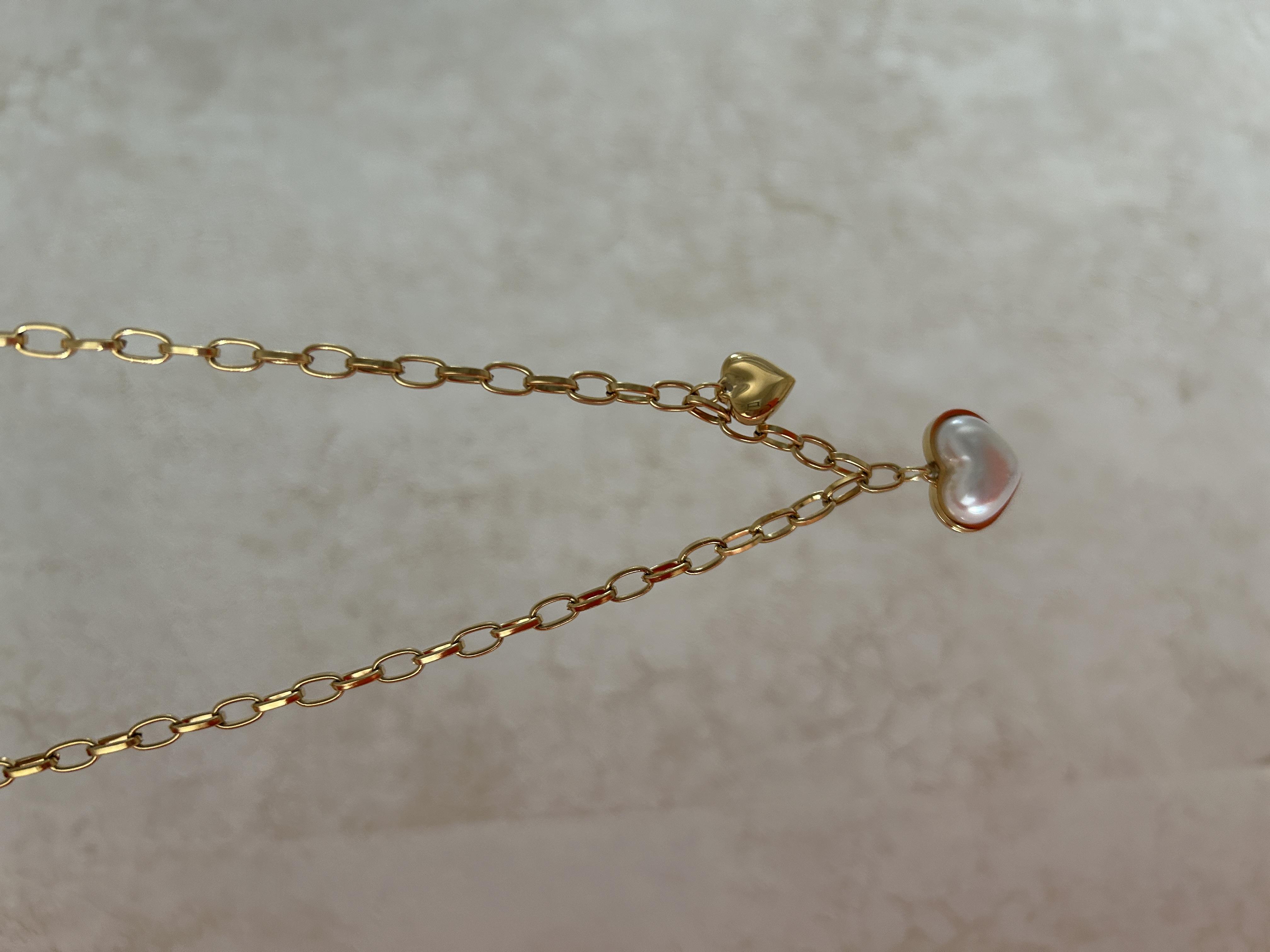 Çift kalpli zincir model kolye 