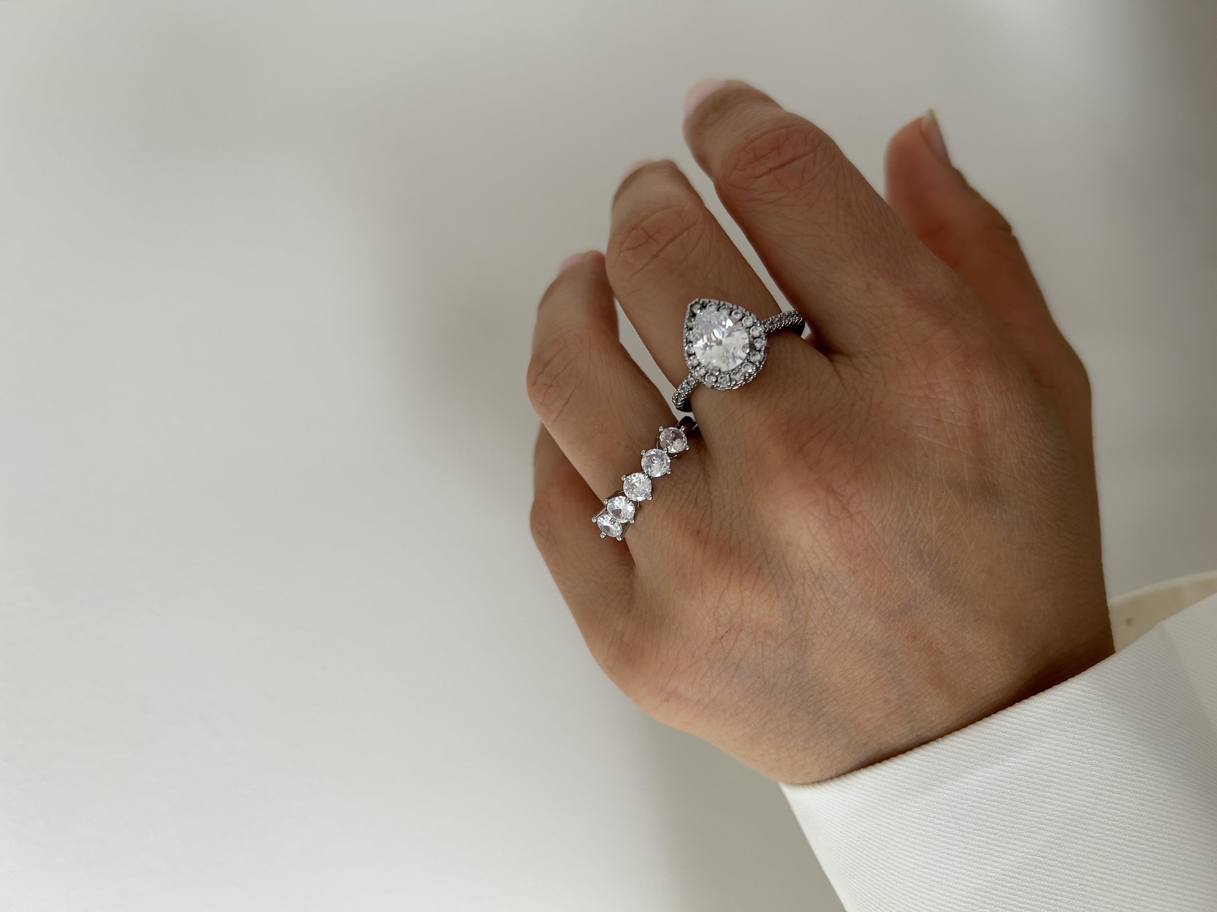 Damla model baget gümüş yüzük 