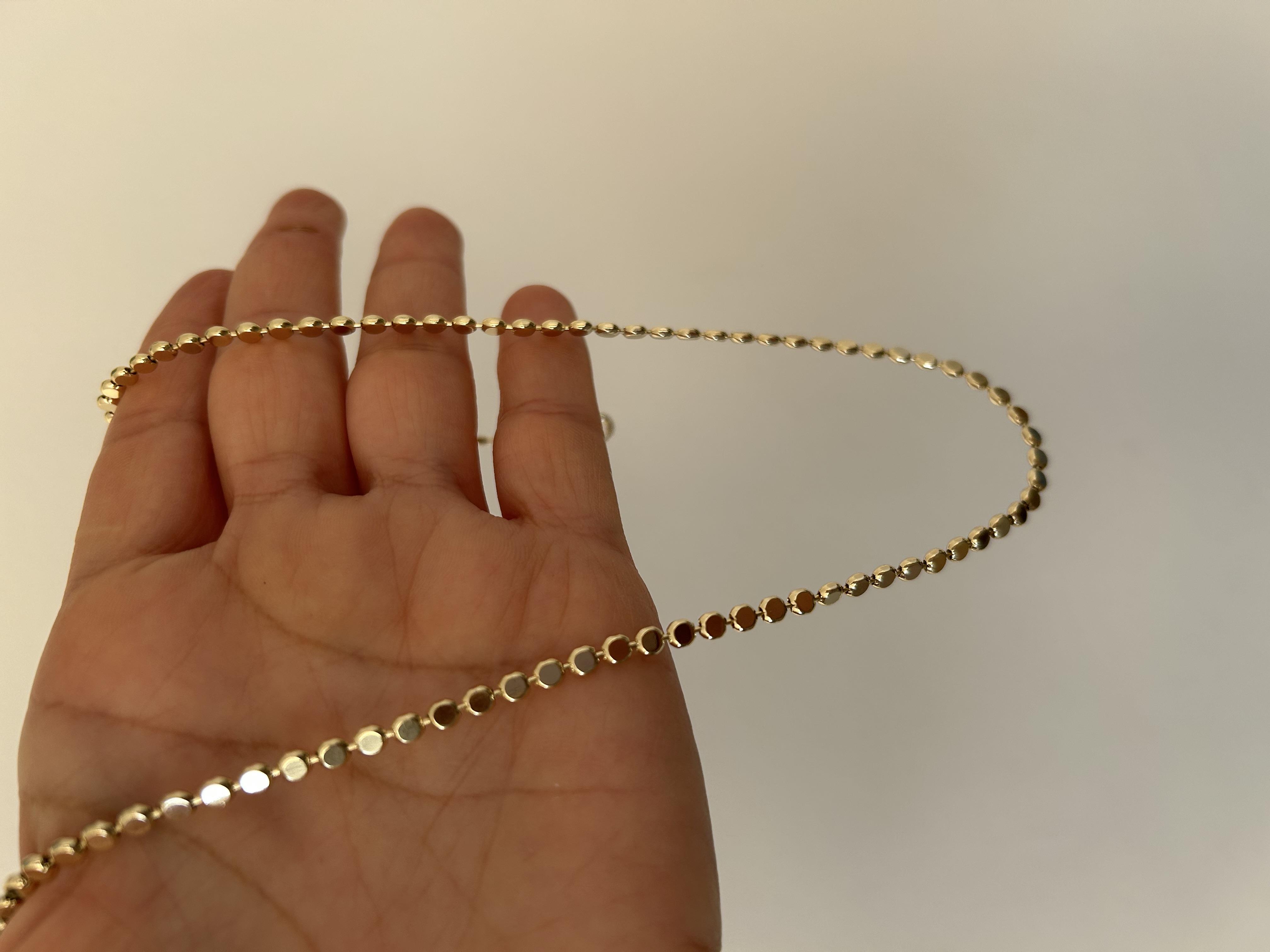 Ezme pul kolye 60cm 14K