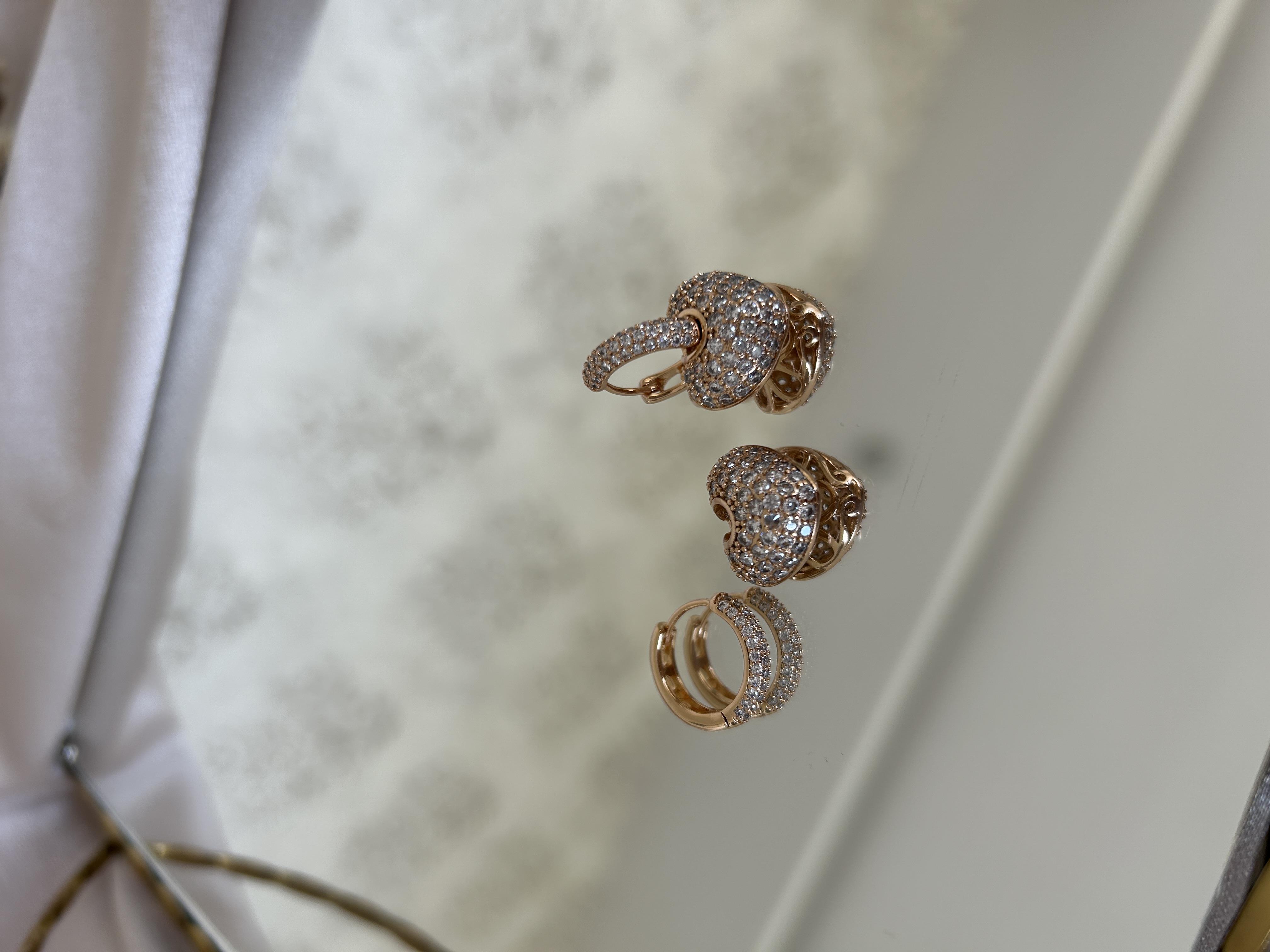 Gold kalp model taşlı küpe 